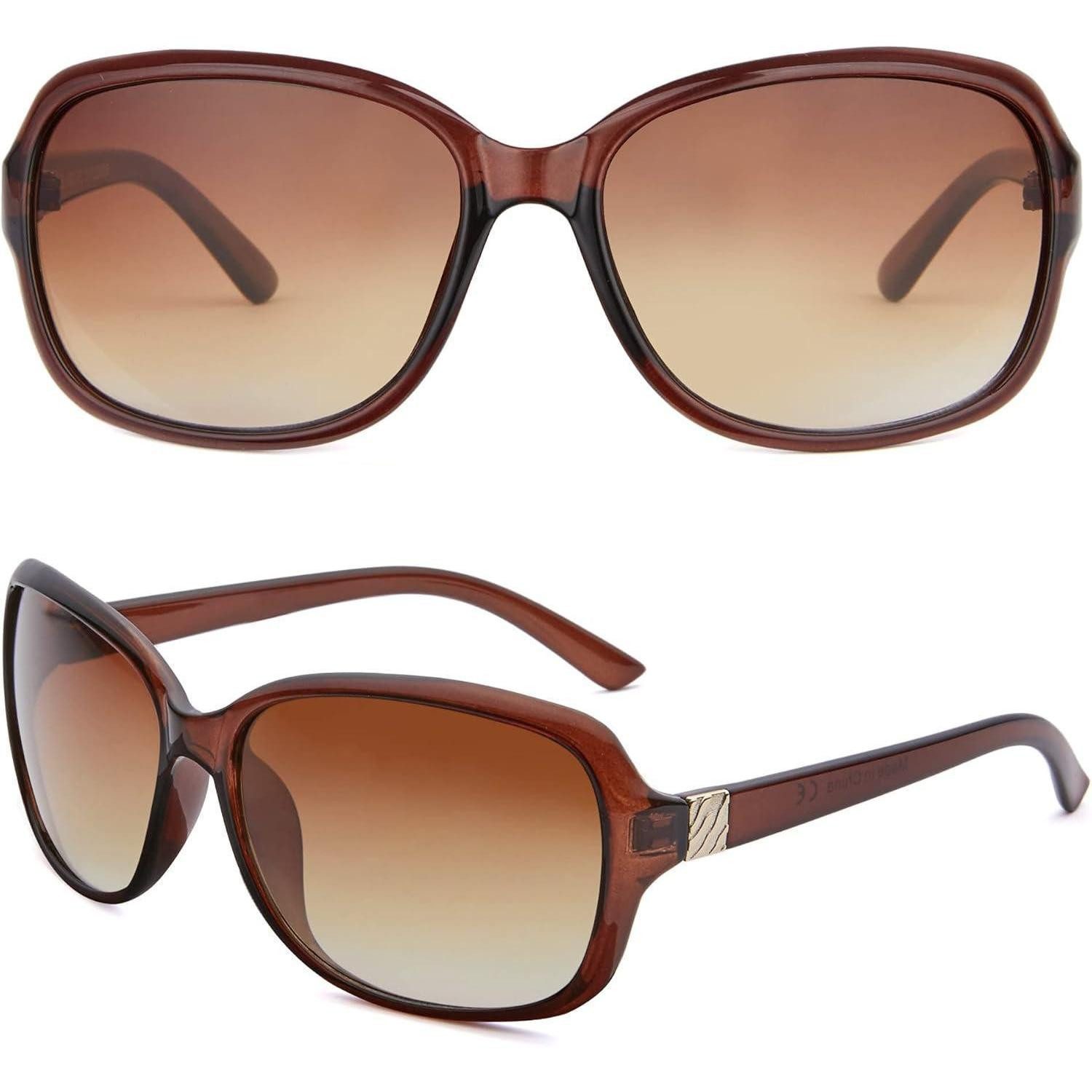 LuxusKollektion Retrosonnenbrille Sonnenbrille Damen 2er Set Retro UV400 Schwarz/Braun