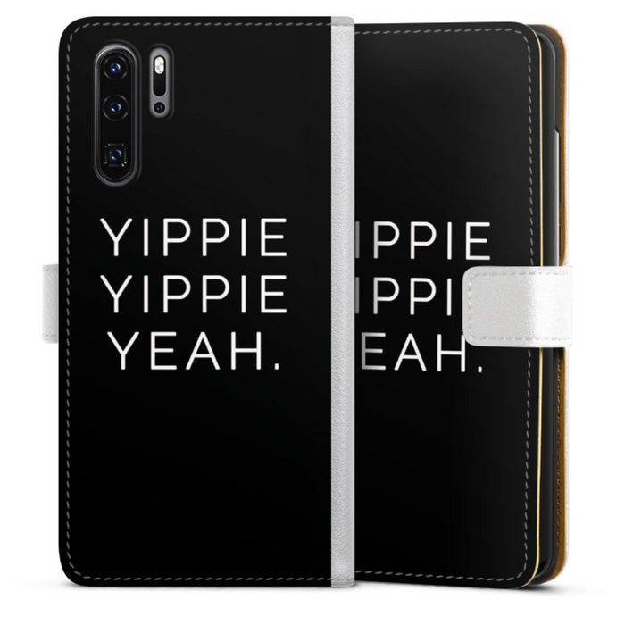 DeinDesign Handyhülle Yippie Yippie Yeah Black Huawei P30 Pro New Edition Hülle Handy Flip Case Wallet Cover
