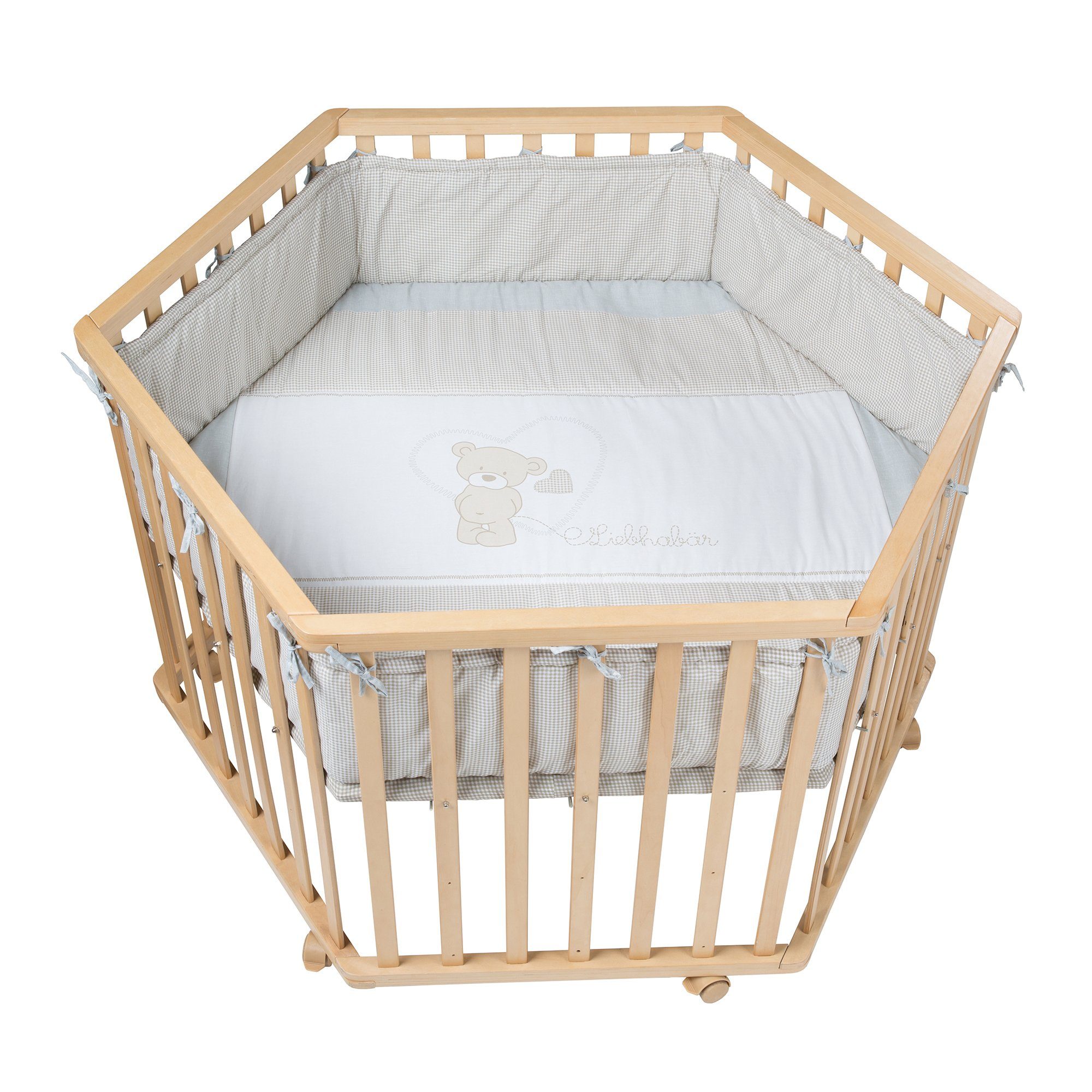 roba® Laufgitter 6-eckig, Laufstall inkl. Schutzeinlage und Rollen günstig online kaufen