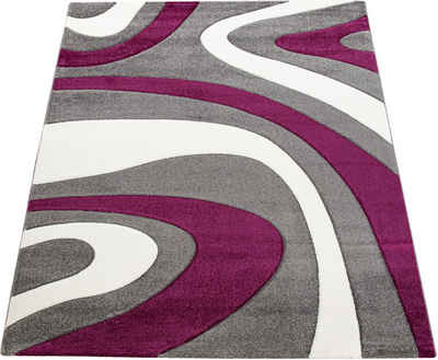 Teppich Inferno 241, Paco Home, rechteckig, Höhe: 17 mm, Kurzflor, modernes Design, handgearbeiteter Konturenschnitt