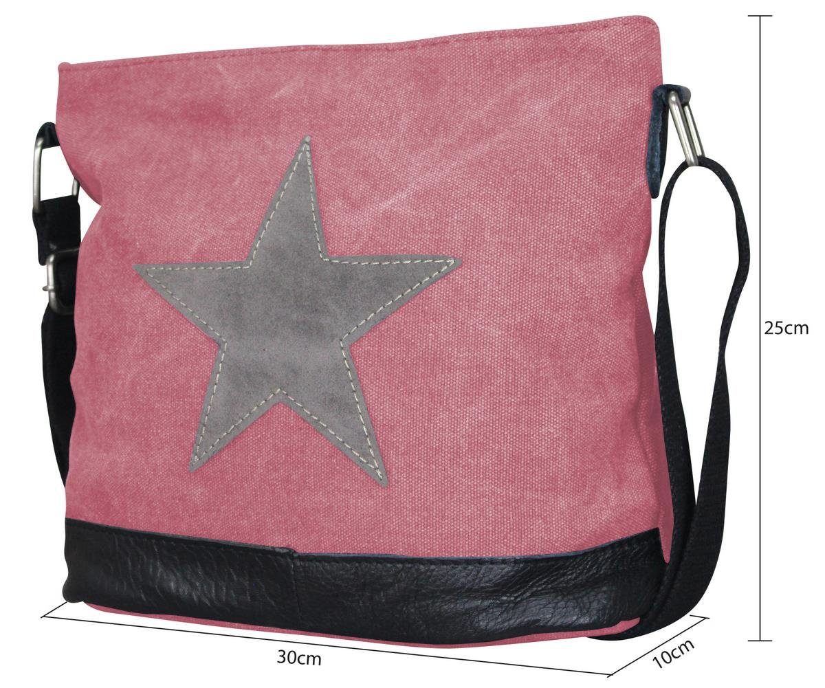 LOREZA Umhängetasche Stern Damen Umhängetasche Canvas