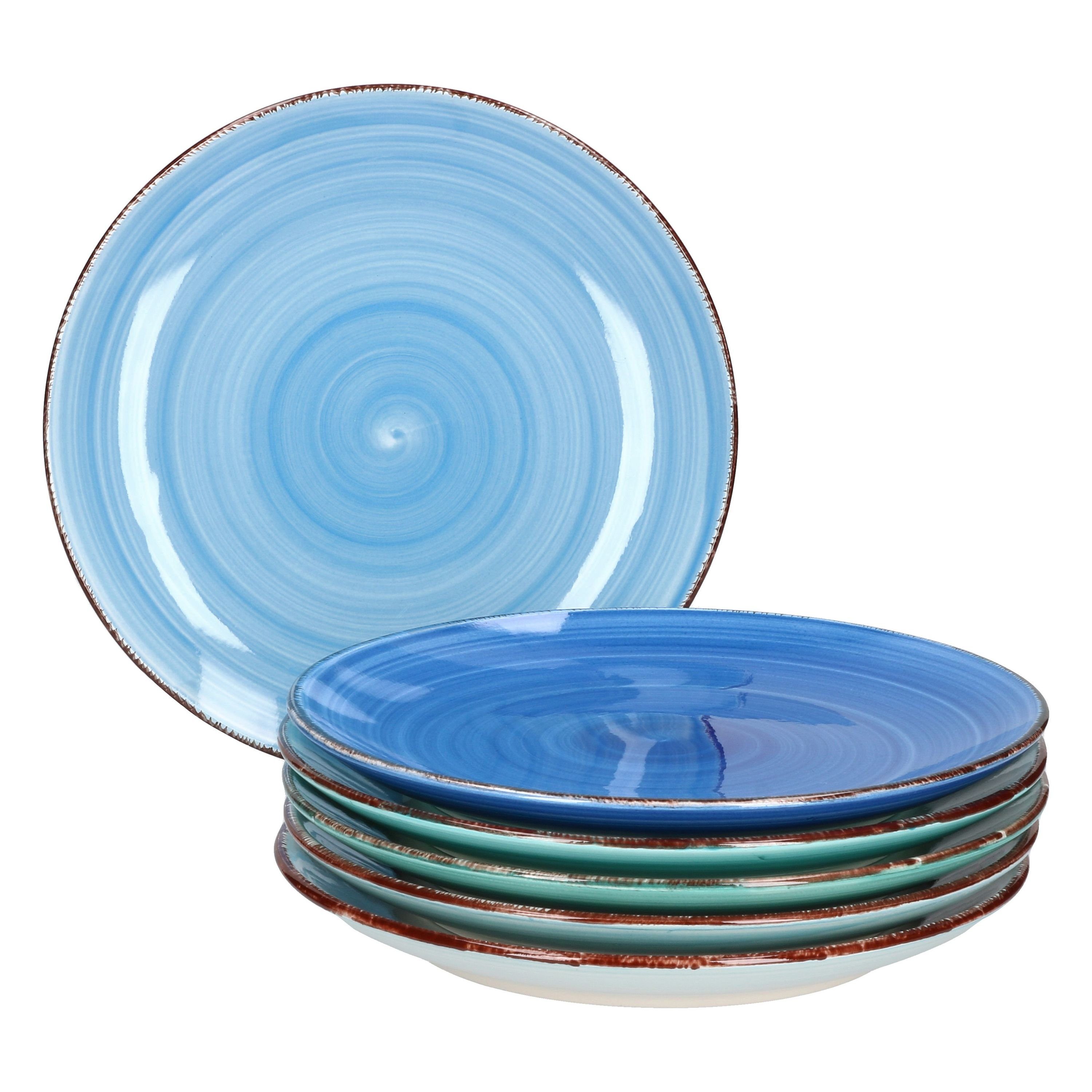 MamboCat Frühstücksteller 6er Set Dessert- Kuchenteller Blue 18,5cm