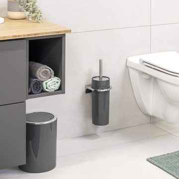 bremermann WC-Reinigungsbürste WC-Garnitur SAVONA inkl. Wandhalterung, WC-Bürstenhalter, rund, grau