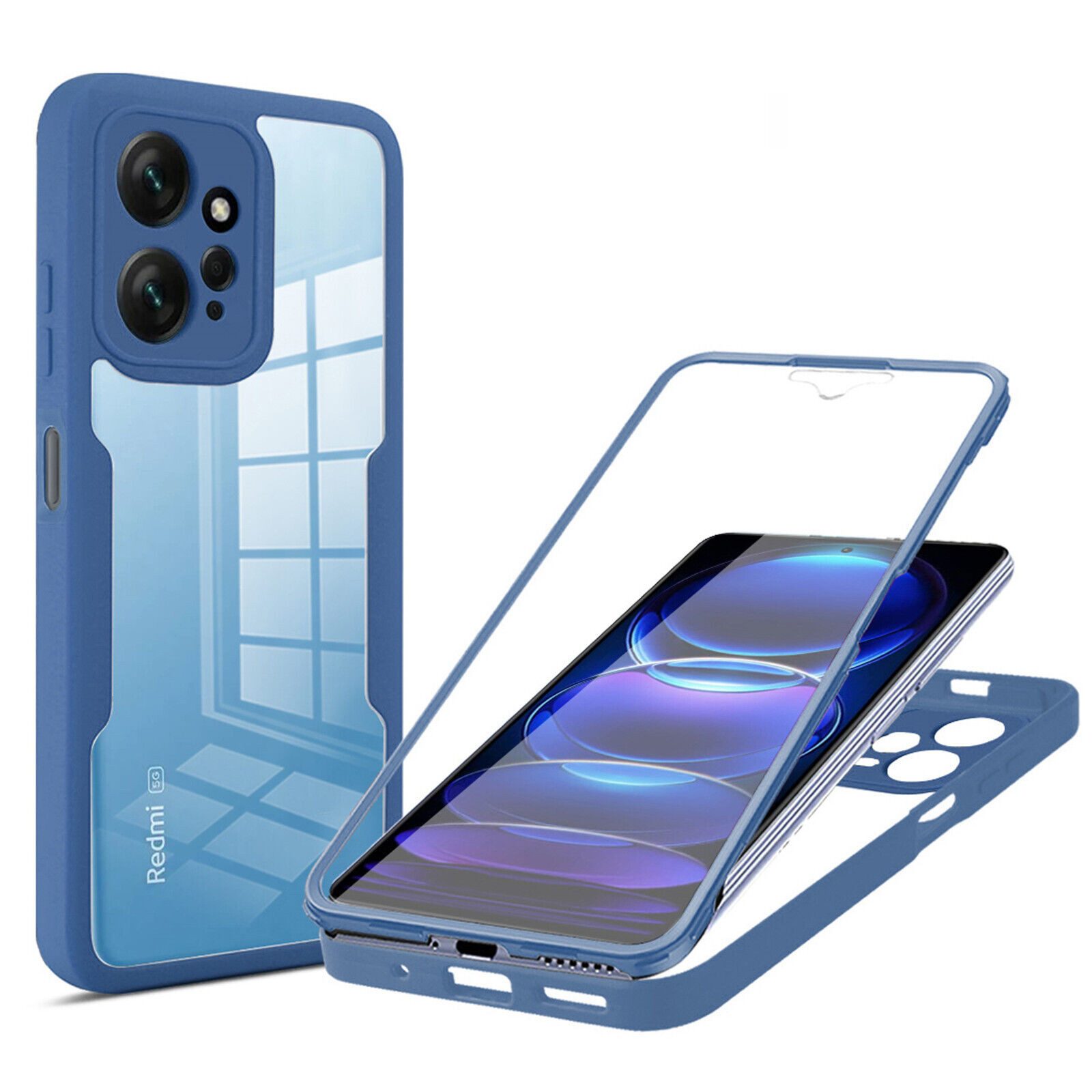 betterfon Handyhülle für Xiaomi Redmi Note 12 4G TPU Schutzcase, 2-teiliges 360 Grad Case mit Rundumschutz und Displayschutz