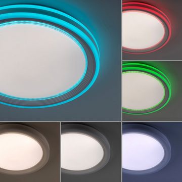 my home Deckenleuchten Danna, CCT - über Fernbedienung, Dimmer, Dimmfunktion, Farbsteuerung, Farbwechsel, Fernbedienung, Infrarot inkl., Memoryfunktion, RGB, dimmbar über Fernbedienung, getrennt schaltbar, LED fest integriert, warmweiß - kaltweiß, CCT 2700-6500K, RGB-Rainbow, mit Fernbedienung Deckenlampe