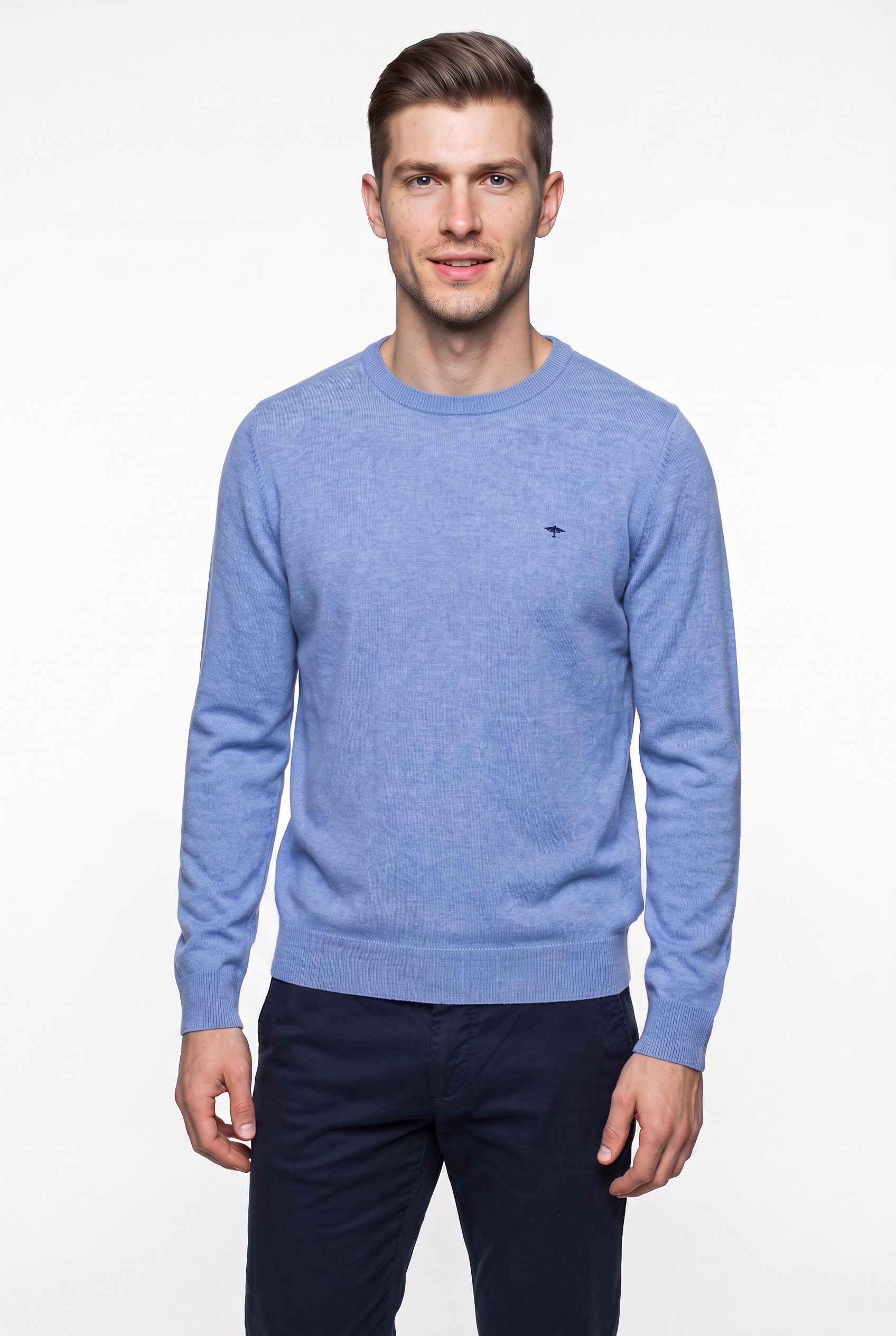 FYNCH-HATTON Rundhalspullover aus Wolle und Kaschmir, mit Rundhalsausschnitt, Regular Fit