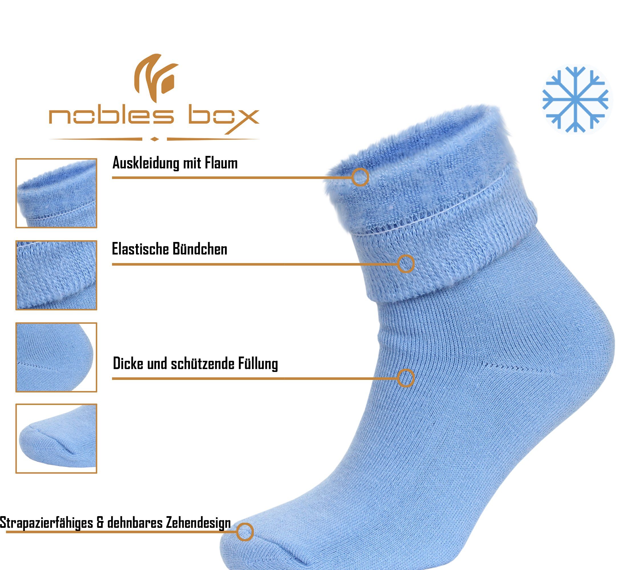 2-Paar, Socken, Größe) Damen Warme EU Blau Damen Wintersocken Arbeitssocken Damen (Beutel, 37-40 Thermosocken NoblesBox