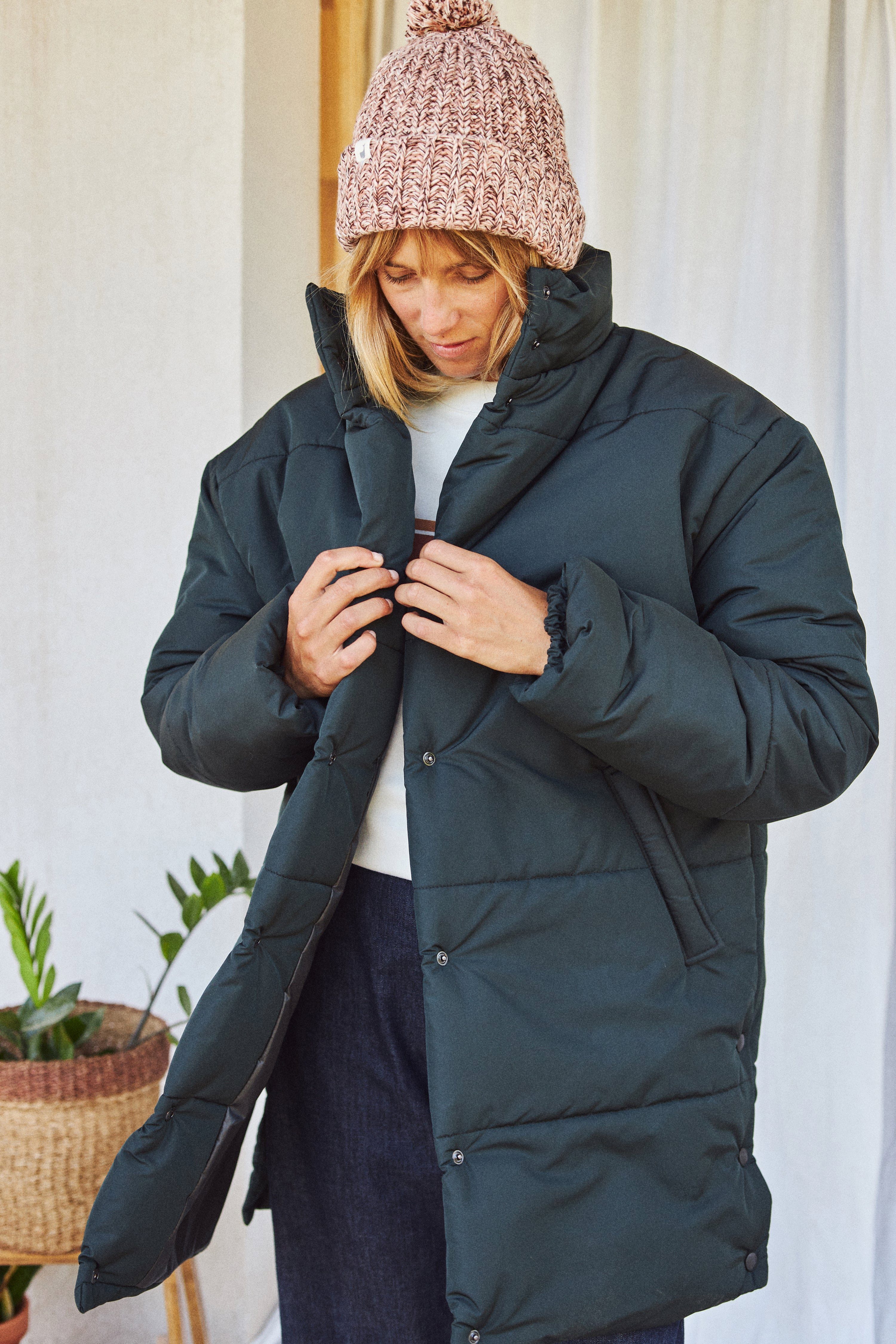Knopfleiste Taschen extra warm TWOTHIRDS mit Winterjacke und Hirado