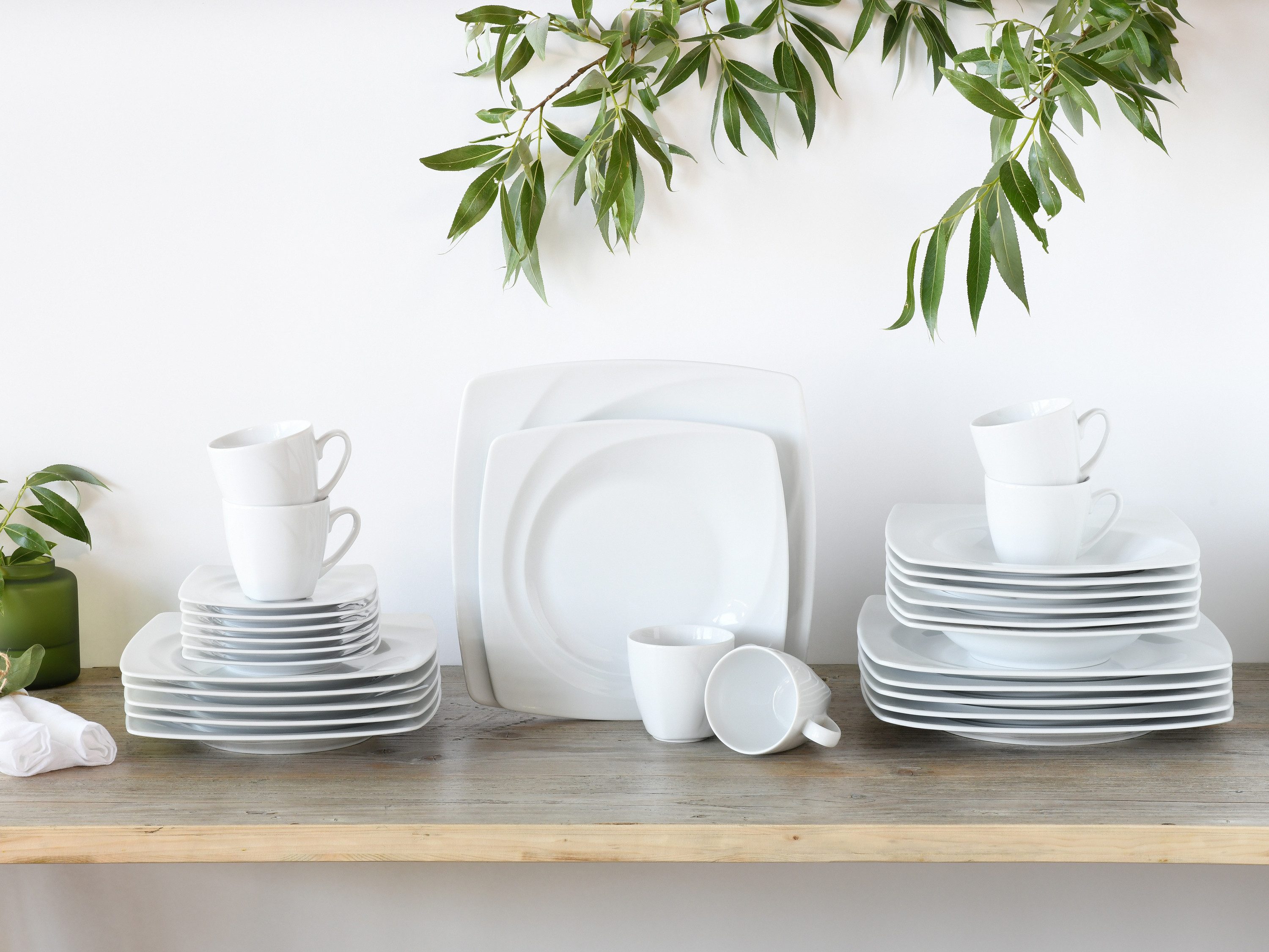 CreaTable Kombiservice Celebration Weiss (30-tlg), 6 Personen, Porzellan