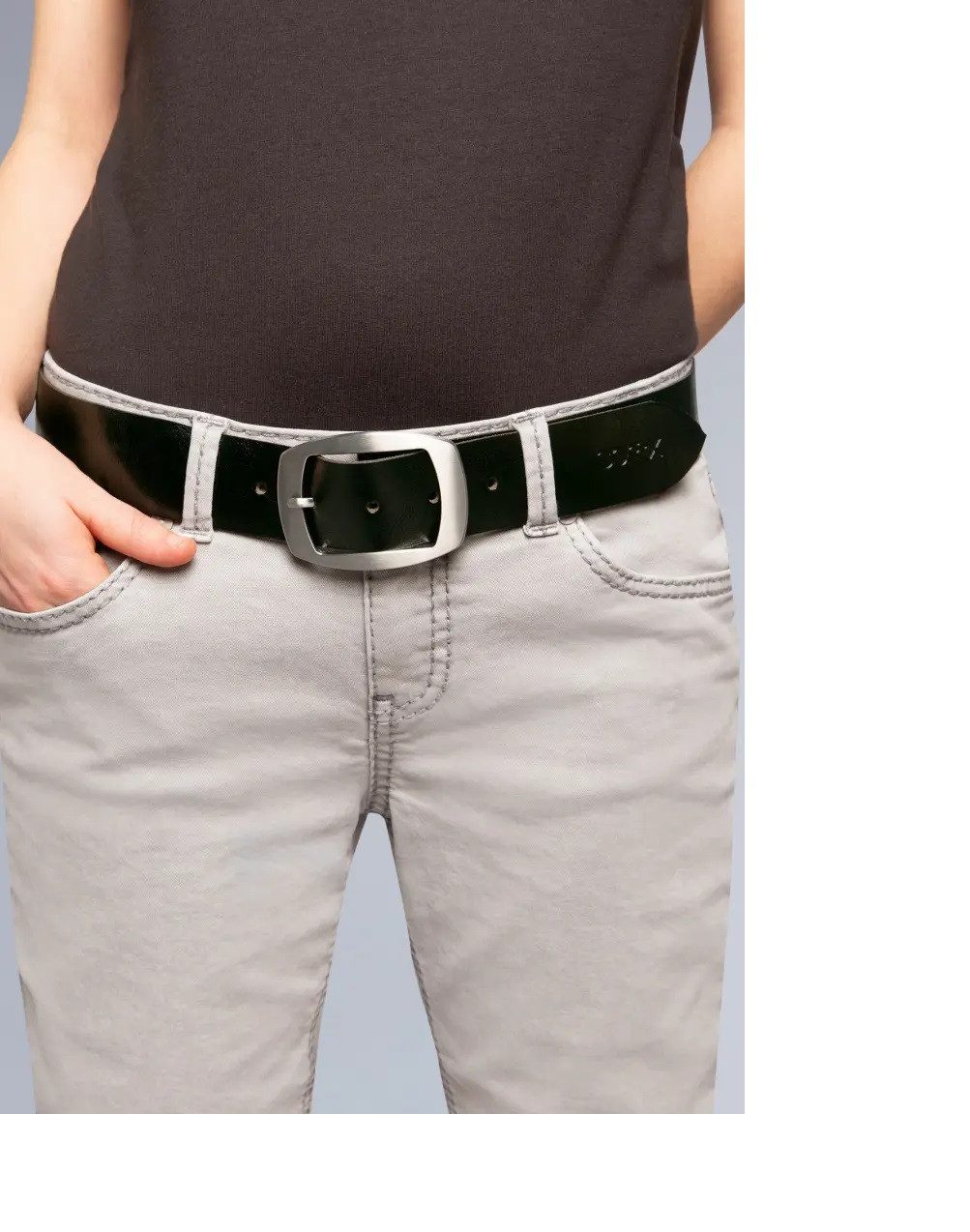 SOCCX Ledergürtel Damen Gürtel aus Leder black allergikerfreundlicher Dornschließe
