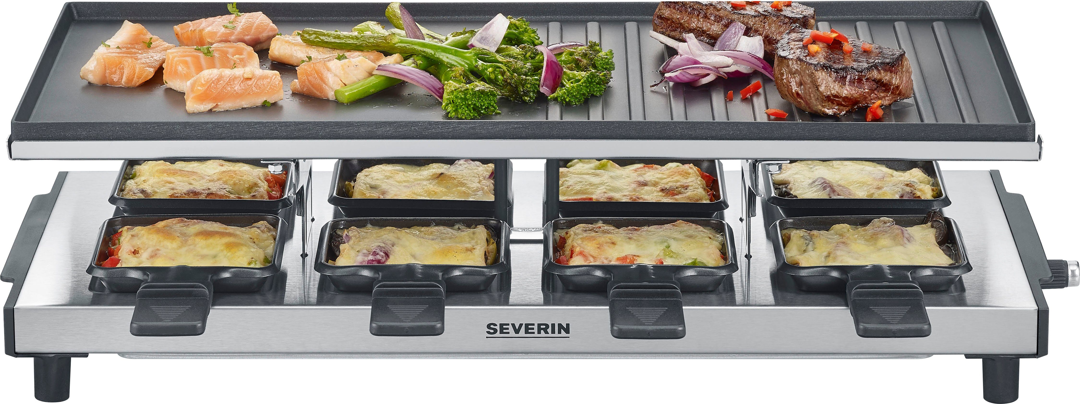 Severin Raclette RG 2375, 8 Raclettepfännchen, 1700 W