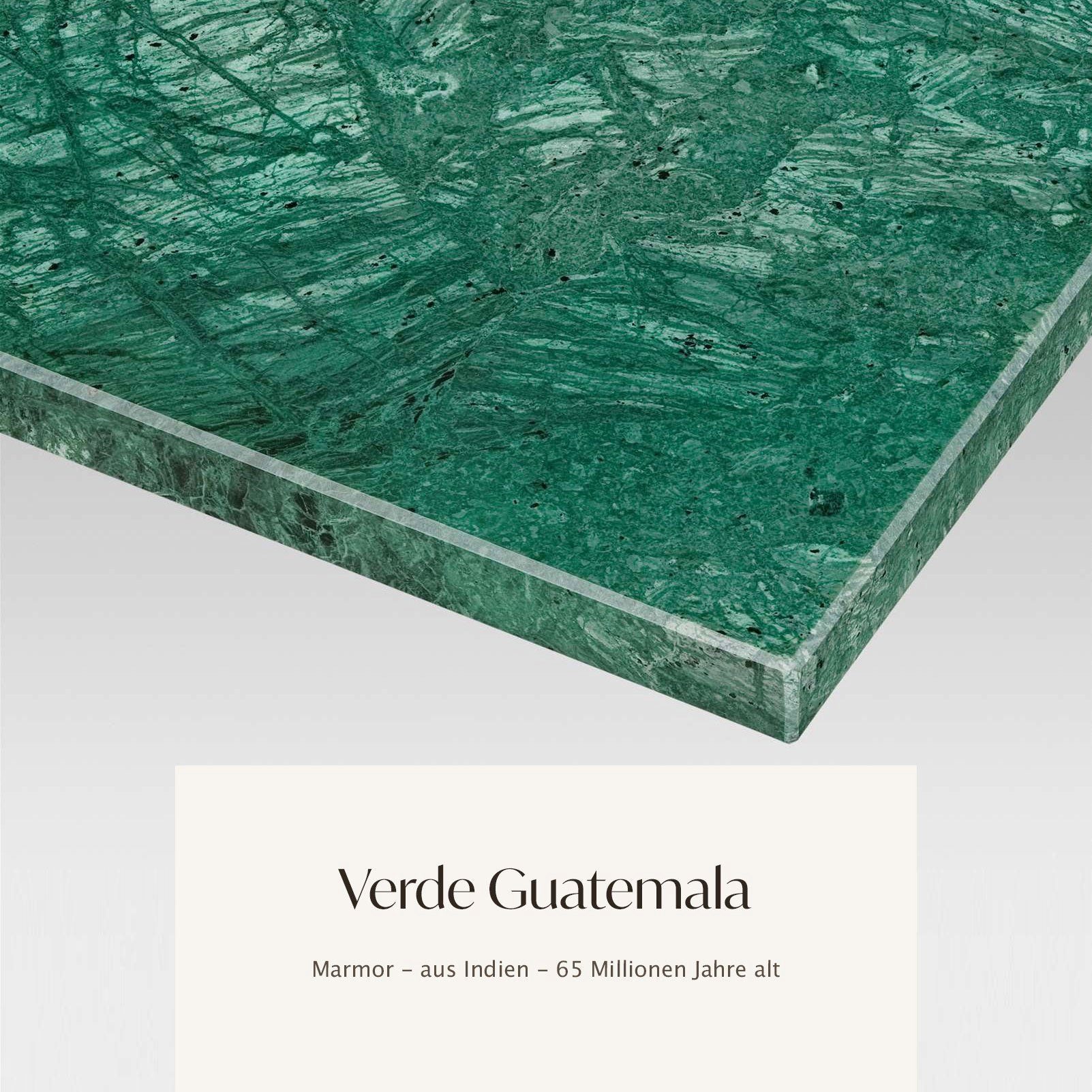 Esstisch 160x80x75cm Esche MARMOR, Verde mit MALMÖ MAGNA Esstisch ECHTEM Gestell, Guatemala Atelier eckig,