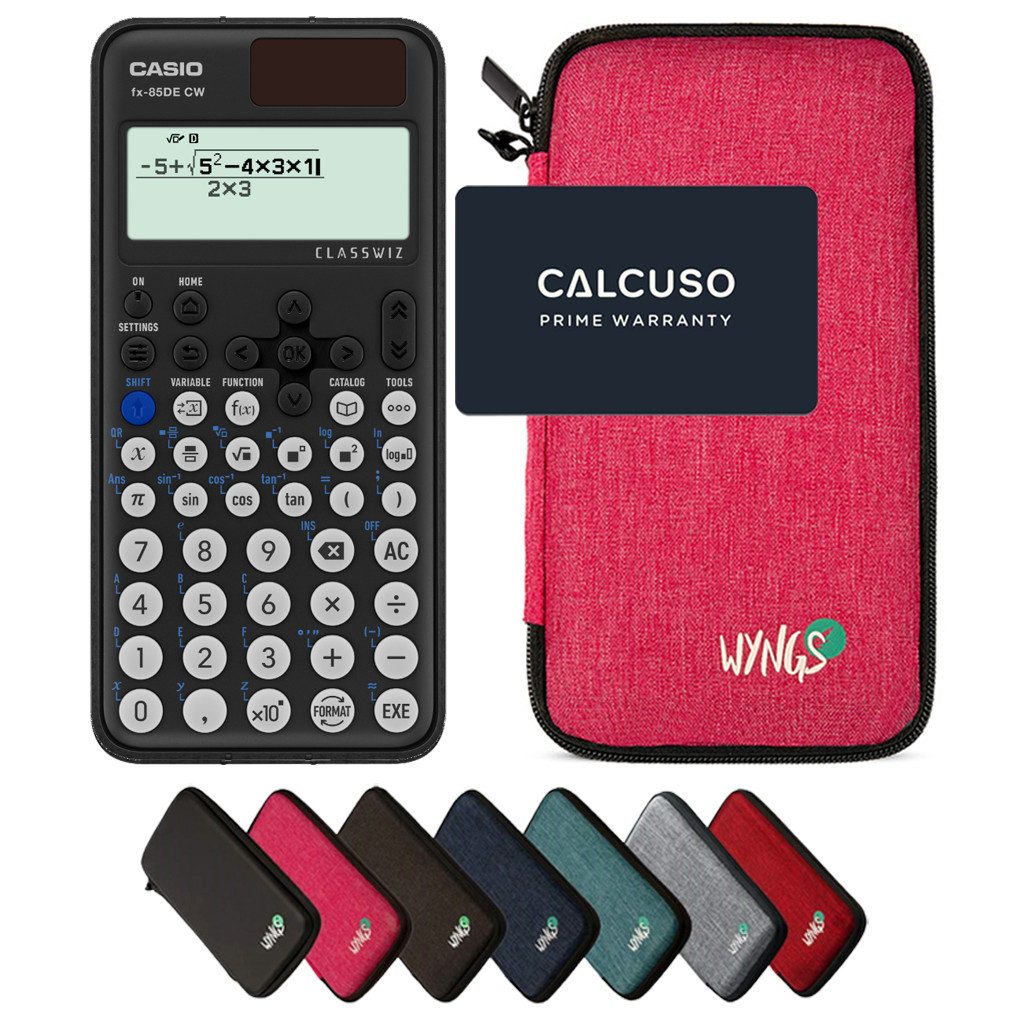 CASIO Taschenrechner fx-85DE CW ClassWiz inkl. WYNGS Schutztasche Pink
