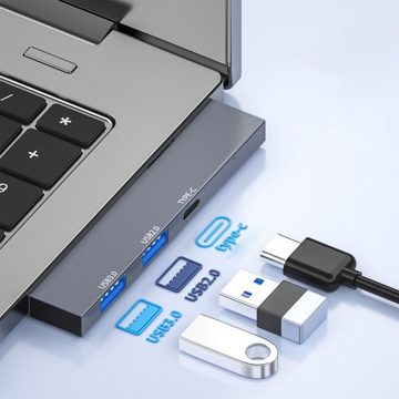 Bolwins H80 3-Port USB Hub 3.0/2.0+ Typ-C Splitter für Laptop PC Notebook 3IN1 Computer-Adapter