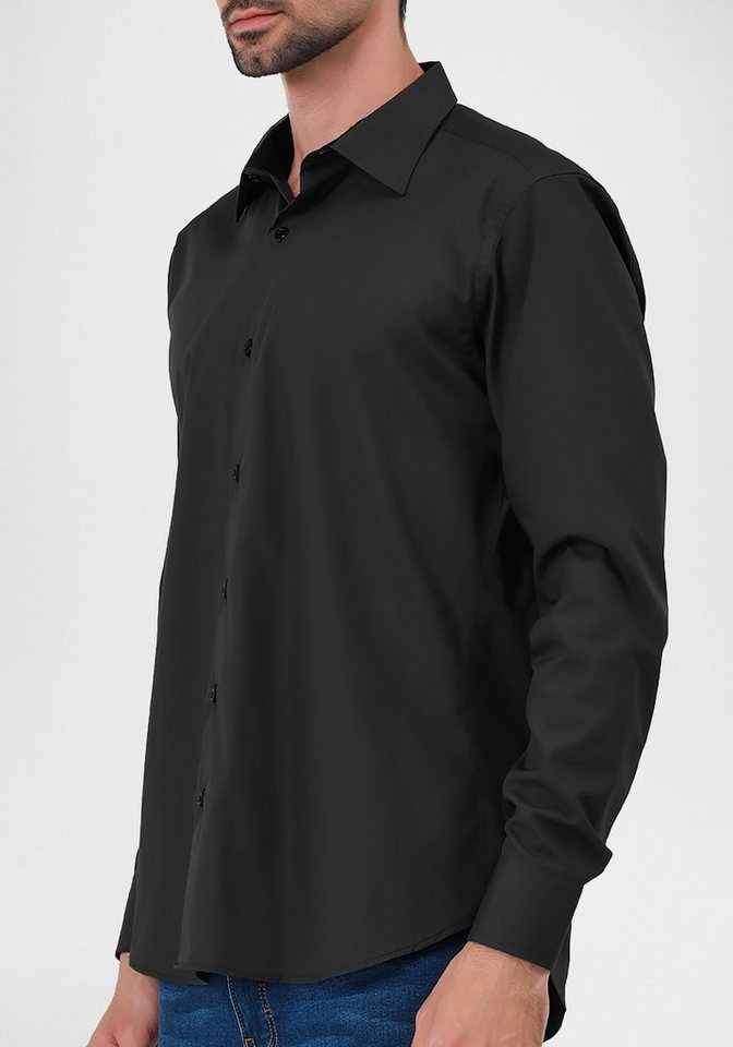 JEEL Langarmhemd Herren Hemd Langarm (1-tlg) Slim Fit