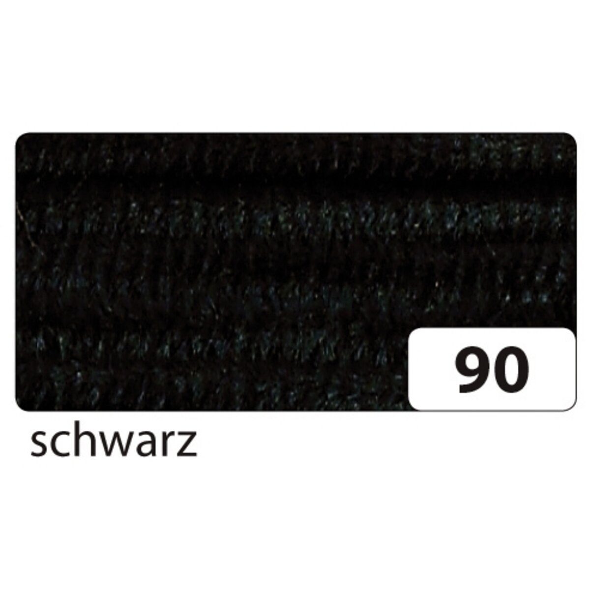 Folia Bastelfilz Chenilledraht - 8 mm 10 Stück schwarz.
