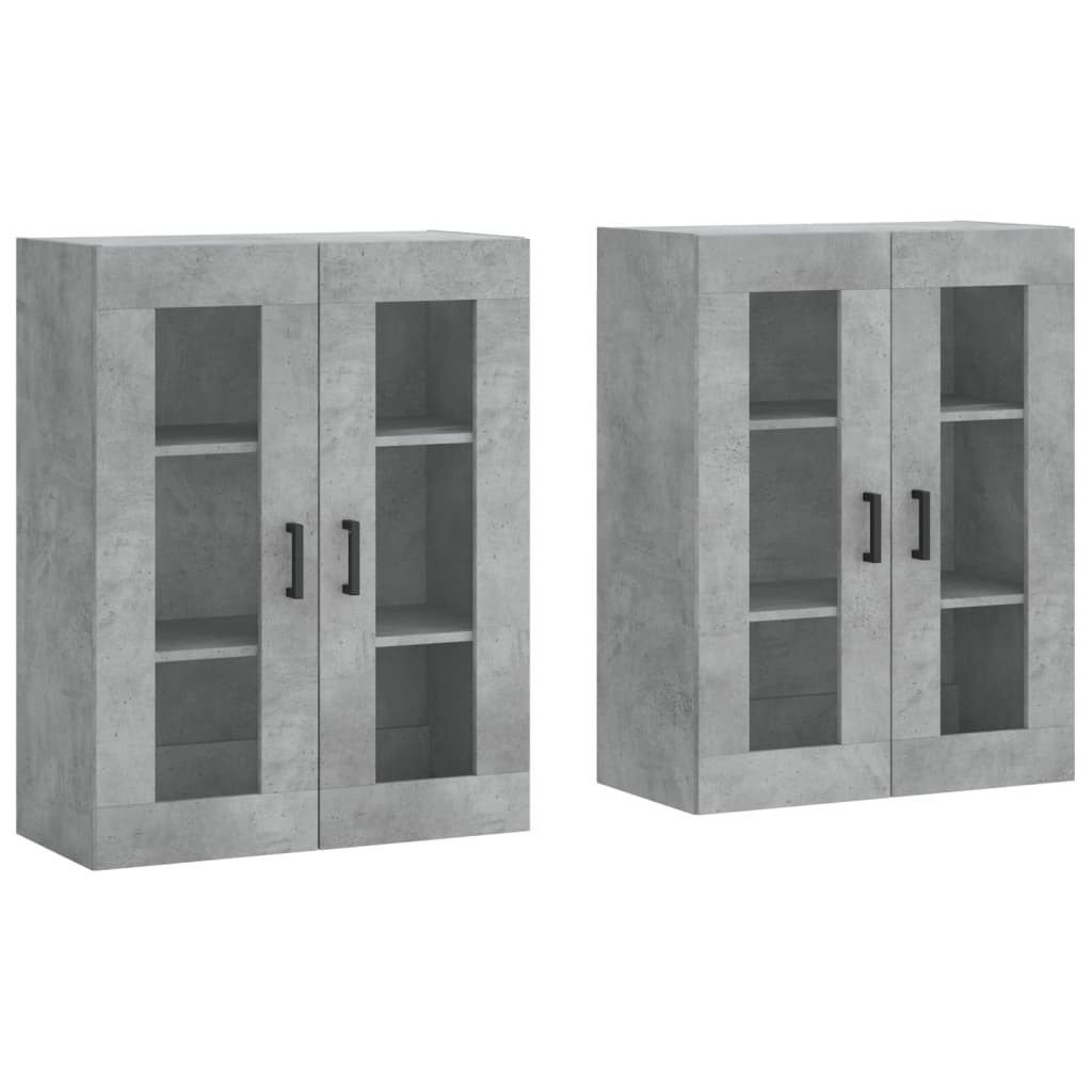 vidaXL Sideboard Wandschränke 2 Stk. Betongrau günstig online kaufen