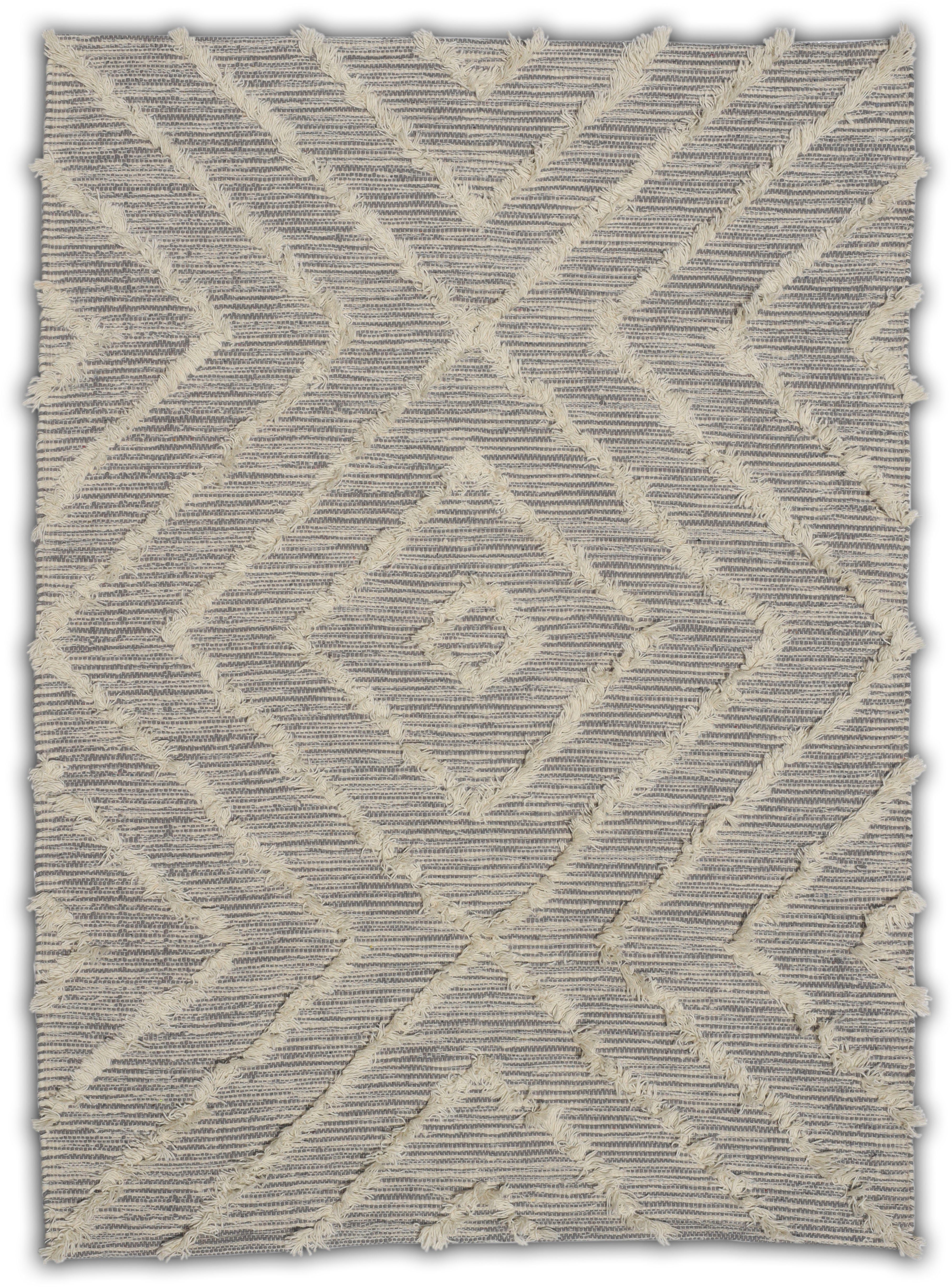 Teppich Kanja, my Look, Haptik, silberfarben 9 mm, Boho Berber-Optik, rechteckig, weiche Höhe: Rauten-Design home