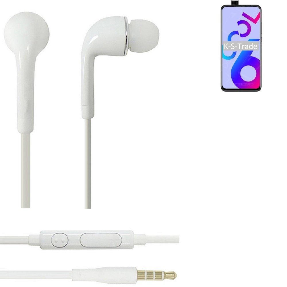 K-S-Trade für Coolpad Cool 6 In-Ear-Kopfhörer (Kopfhörer Headset mit Mikrofon u Lautstärkeregler weiß 3,5mm)