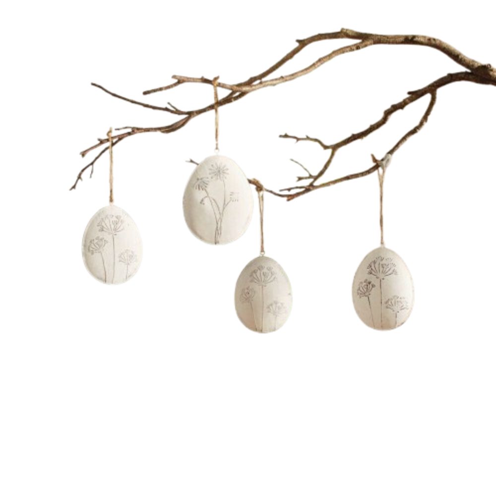 Osterei Dekohänger Osterei Blüten Osterdeko Hänger Ostern Ostereier 4er Set