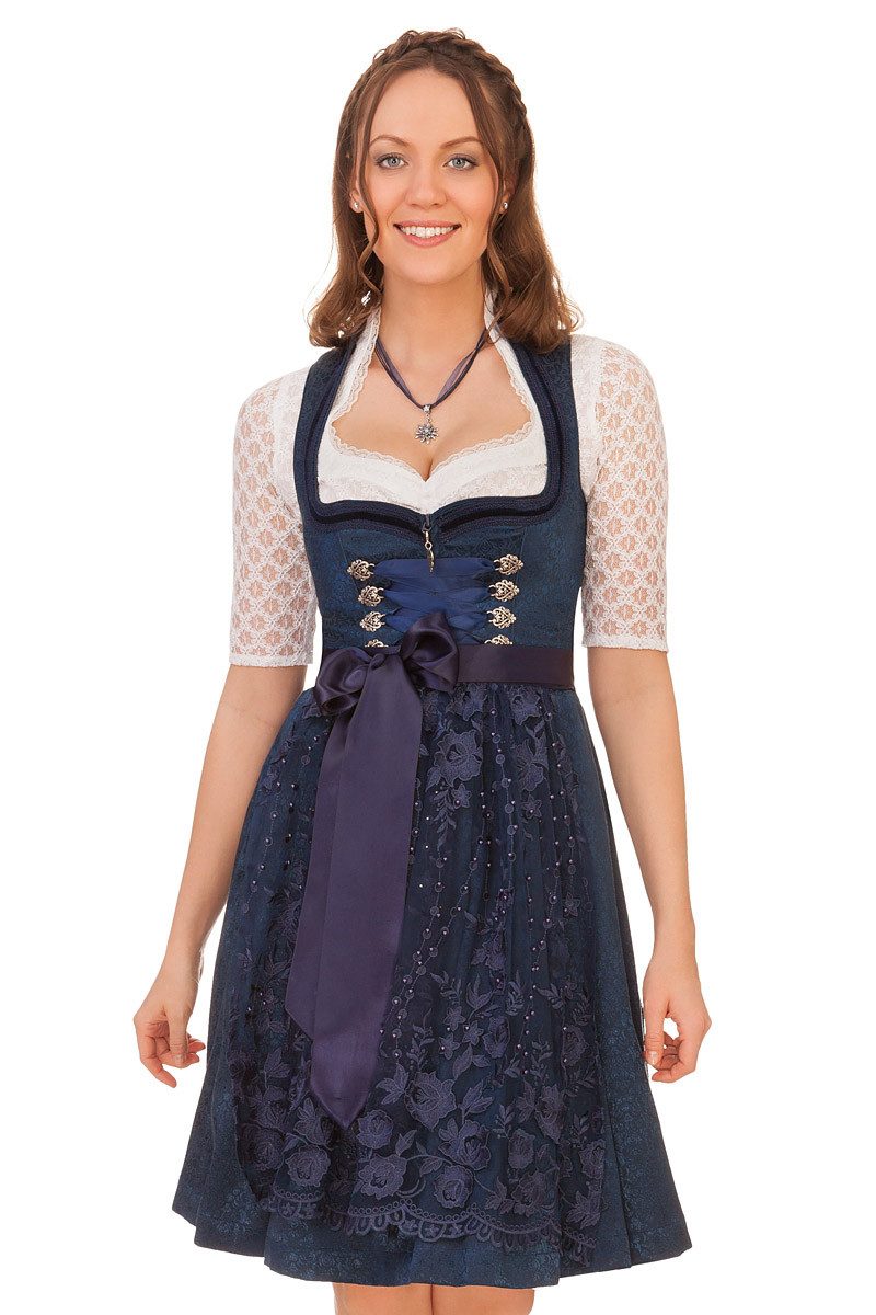 MarJo Dirndl Midi Dirndl 2tlg. - GONA - dunkelblau