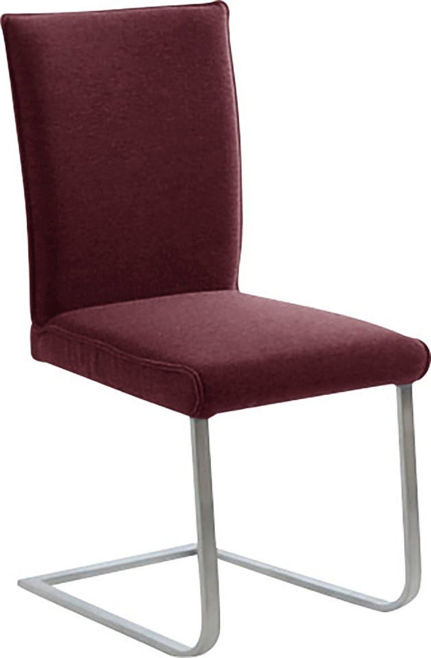 K+W Komfort & Wohnen Freischwinger Santos III, mit Sattlernaht, Gestell aus Edelstahl, hochwertiger Sitzkomfort