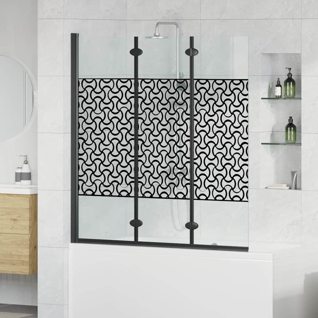 vidaXL Duschwand Duschabtrennung Schwarz und Transparent 130 x 130 cm, (1 tlg)