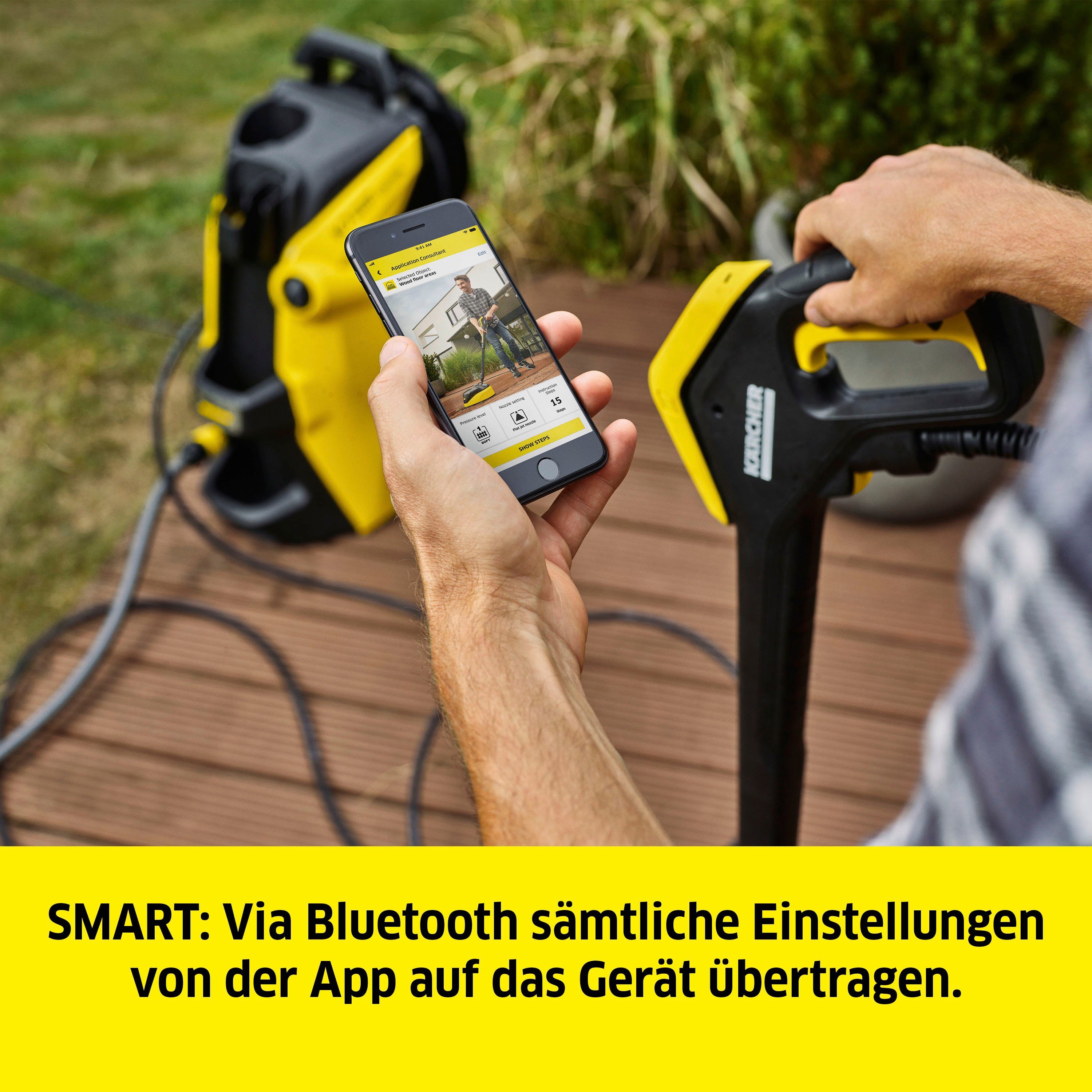 KÄRCHER Hochdruckreiniger K 7 Premium Bluetooth Home, bar, Home 180 600 Control Smart l/h, zur Garden & Fördermenge max: App, Connect Druck Quick max