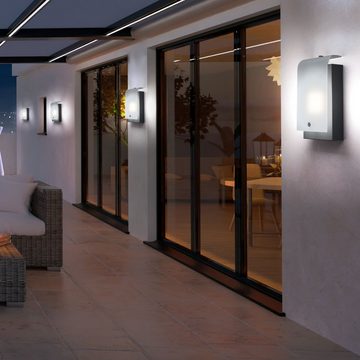 EGLO Außen-Wandleuchte, Leuchtmittel inklusive, Warmweiß, Außenleuchte Wandlampe Glasleuchte Fassadenbeleuchtung