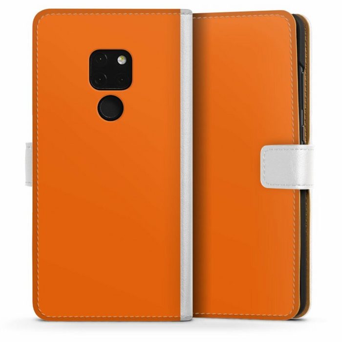 DeinDesign Handyhülle einfarbig orange Farbe Mandarine Huawei Mate 20 Hülle Handy Flip Case Wallet Cover Handytasche Leder
