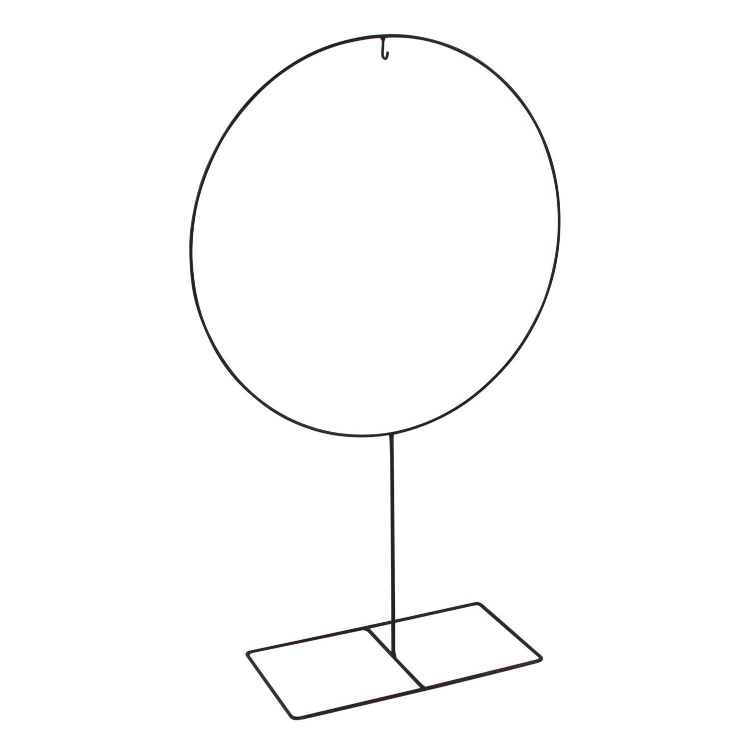 Wanddekoobjekt Dekoring Hoop auf Fuß, schwarz Metall, 40x15x66 cm