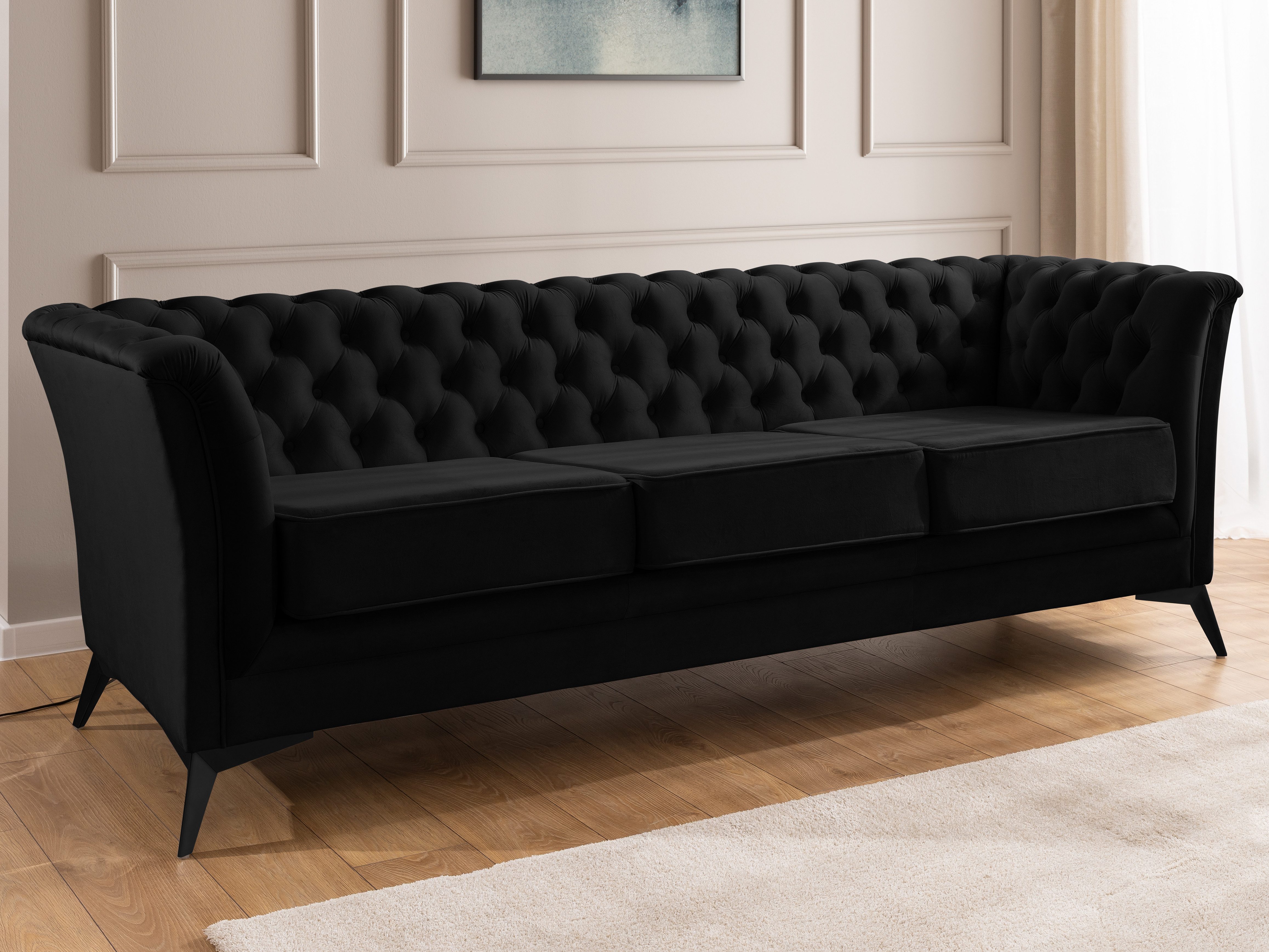 S-Style Möbel Polstergarnitur 3+2+1 Whitby, aus Samt mit goldenen, silberne günstig online kaufen