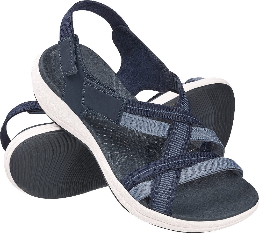 Clarks Sandale mit verstellbarem Klettverschluss und elastischen Riemchen günstig online kaufen