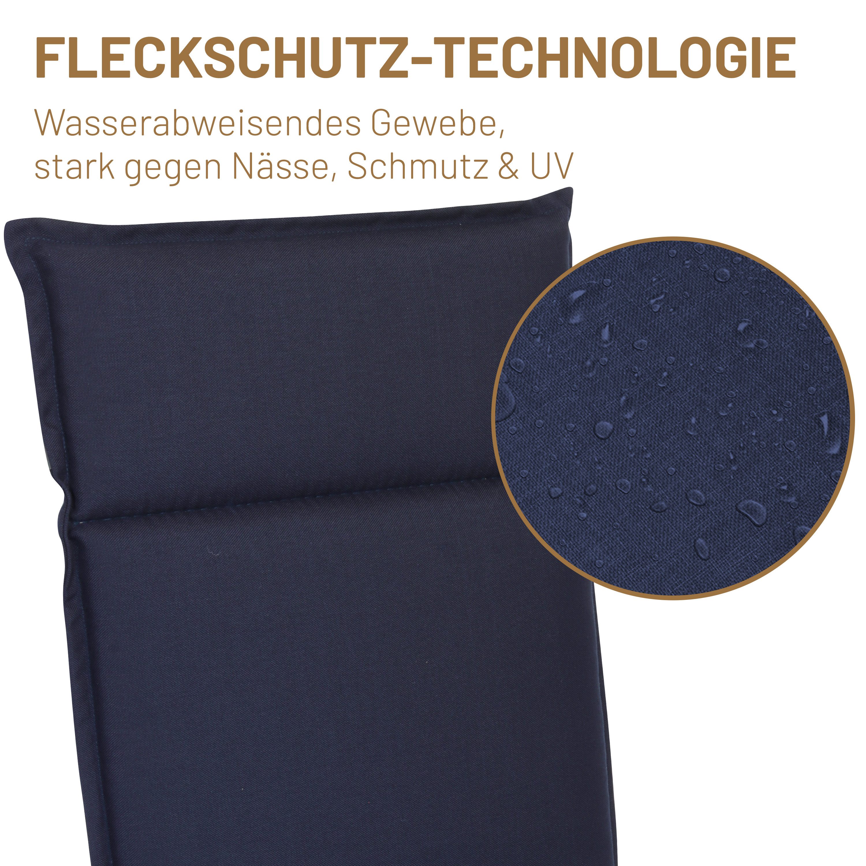 Herlag Hochlehnerauflage Bea Gartenstuhlauflage Wasserabweisend 120x50x4,5cm, (1 St), Polsterauflage für Klappstühle mit UV- & Fleckschutz – Bild 5 von 5