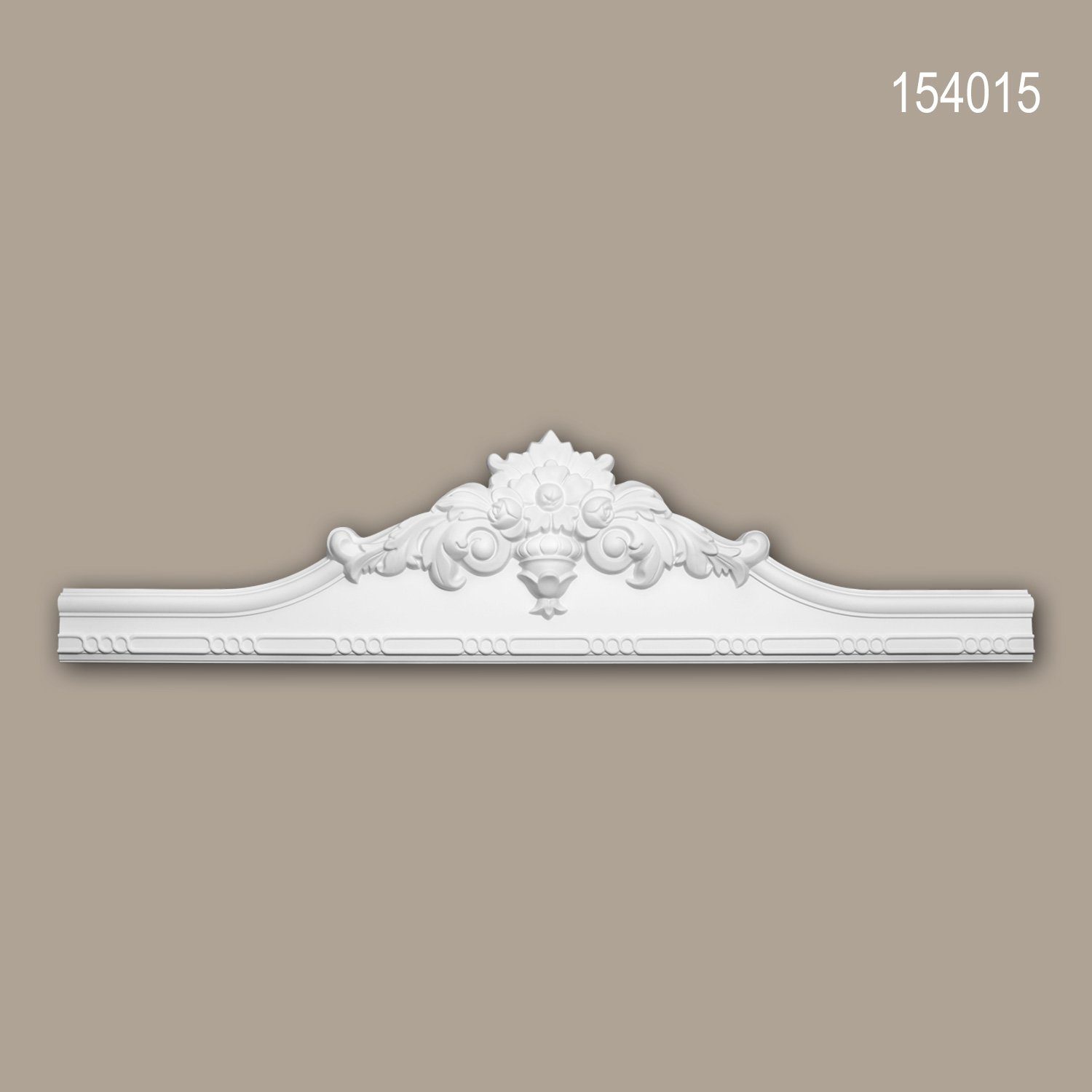 Profhome Wanddekoobjekt 154015 (Pediment, 1 St., Türaufsatz, Schmuckelement, Verzierung, Türumrandung), weiß, vorgrundiert, Stil: Rokoko / Barock