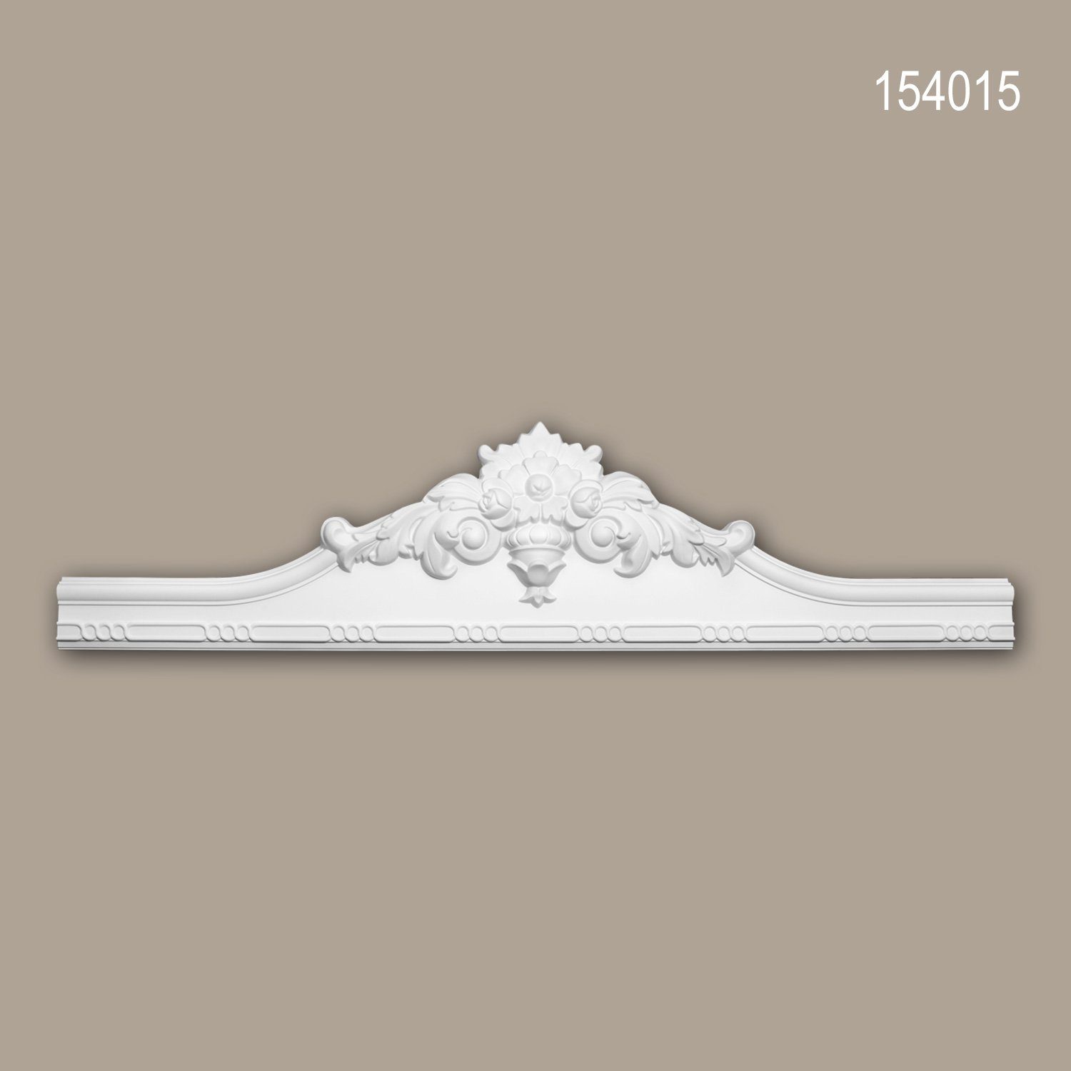 Verzierung, Türumrandung), Schmuckelement, / Barock Rokoko St., 1 vorgrundiert, (Pediment, 154015 Profhome weiß, Türaufsatz, Wanddekoobjekt Stil: