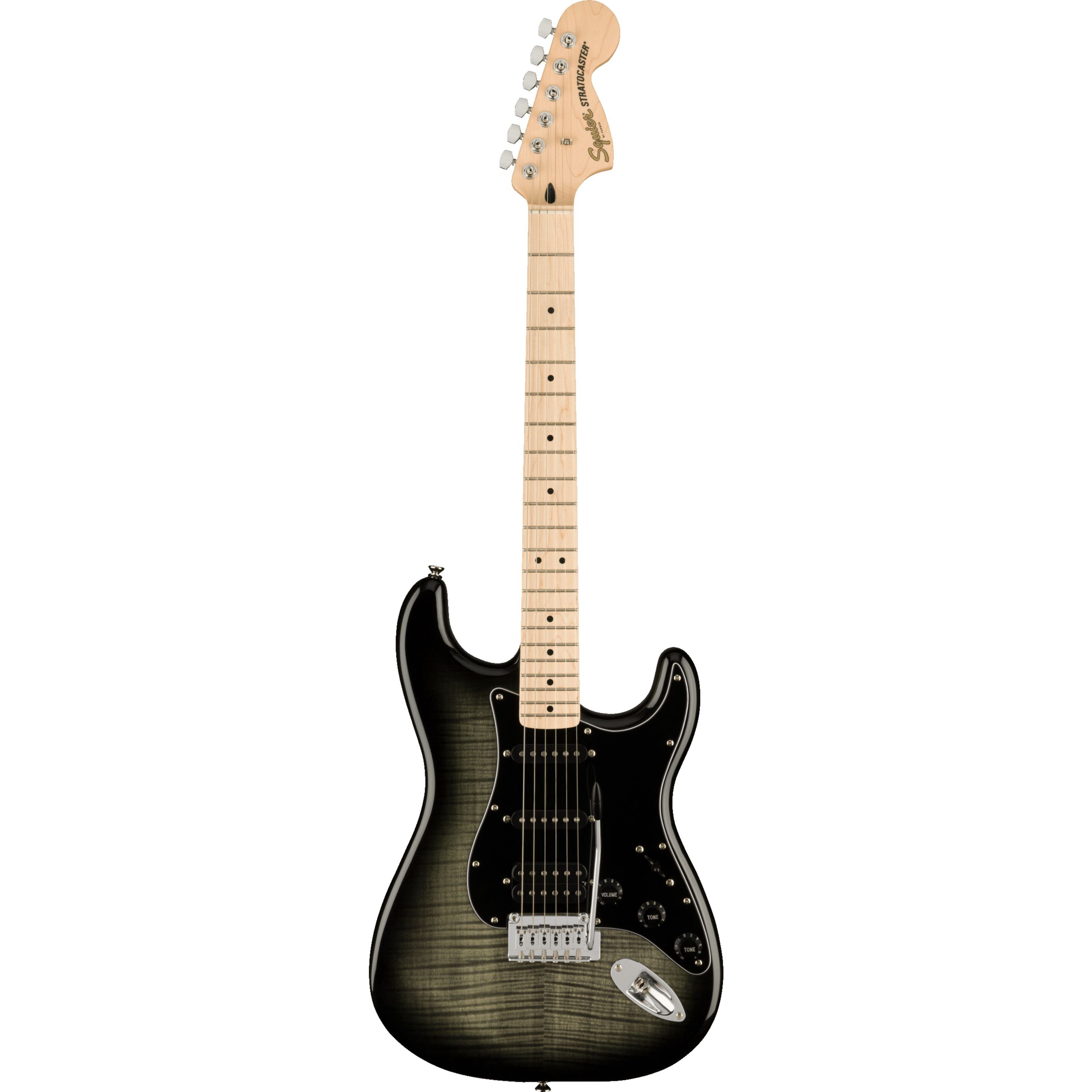 Squier E-Gitarre, E-Gitarren, ST-Modelle, Affinity Series Stratocaster FMT HSS MN Black Burst - E-Gitarre