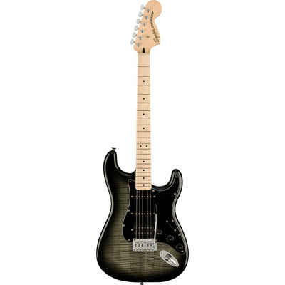 Squier E-Gitarre, Affinity Series Stratocaster FMT HSS MN Black Burst - E-Gitarre