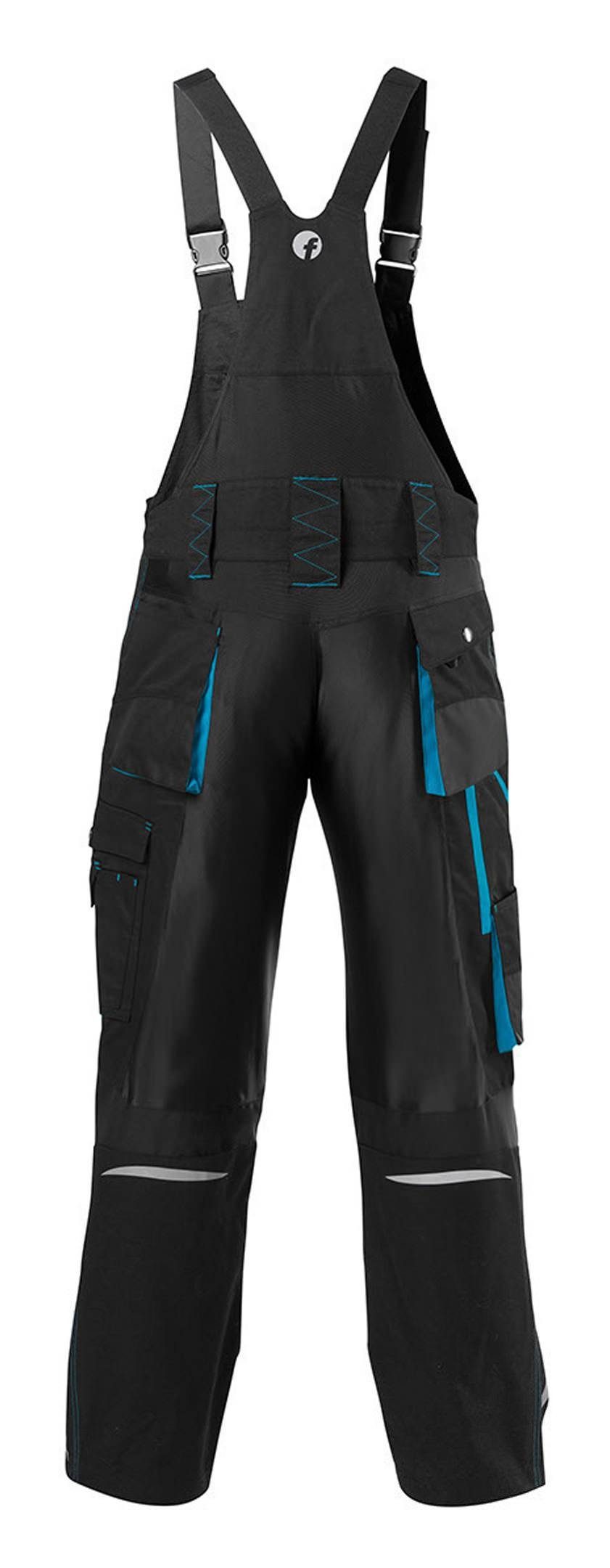 24 Black turquoise Größe / fortis Herren Latzhose 46