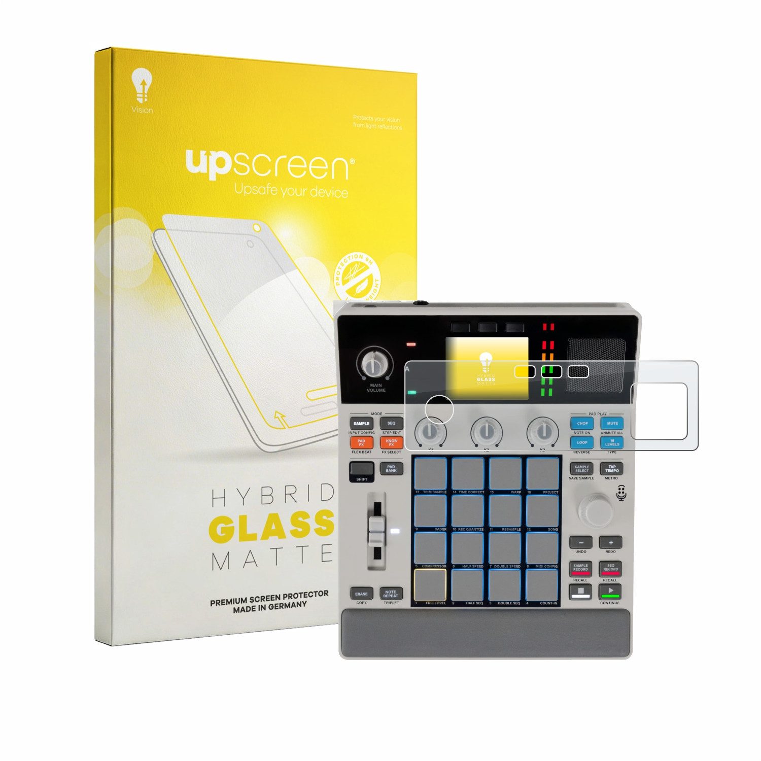 upscreen Displayschutzglas Folie für Akai MPC Sample, Schutzfolie Glas Panzer Display Schutz matt