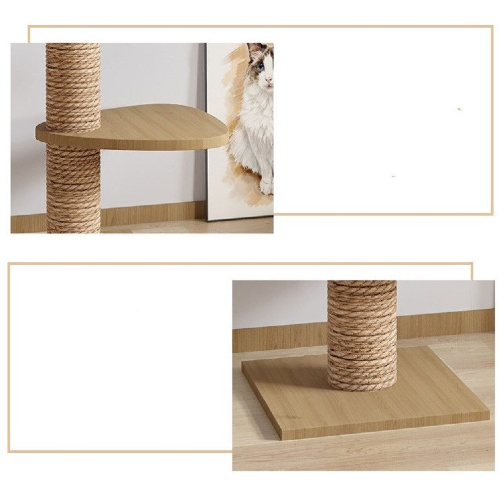 RAIKOU Kratzbaum Katzenhöhle, Etagenboy,Cat Tree, Sisal-Seil, Kratzstange, Stabil, 250cm