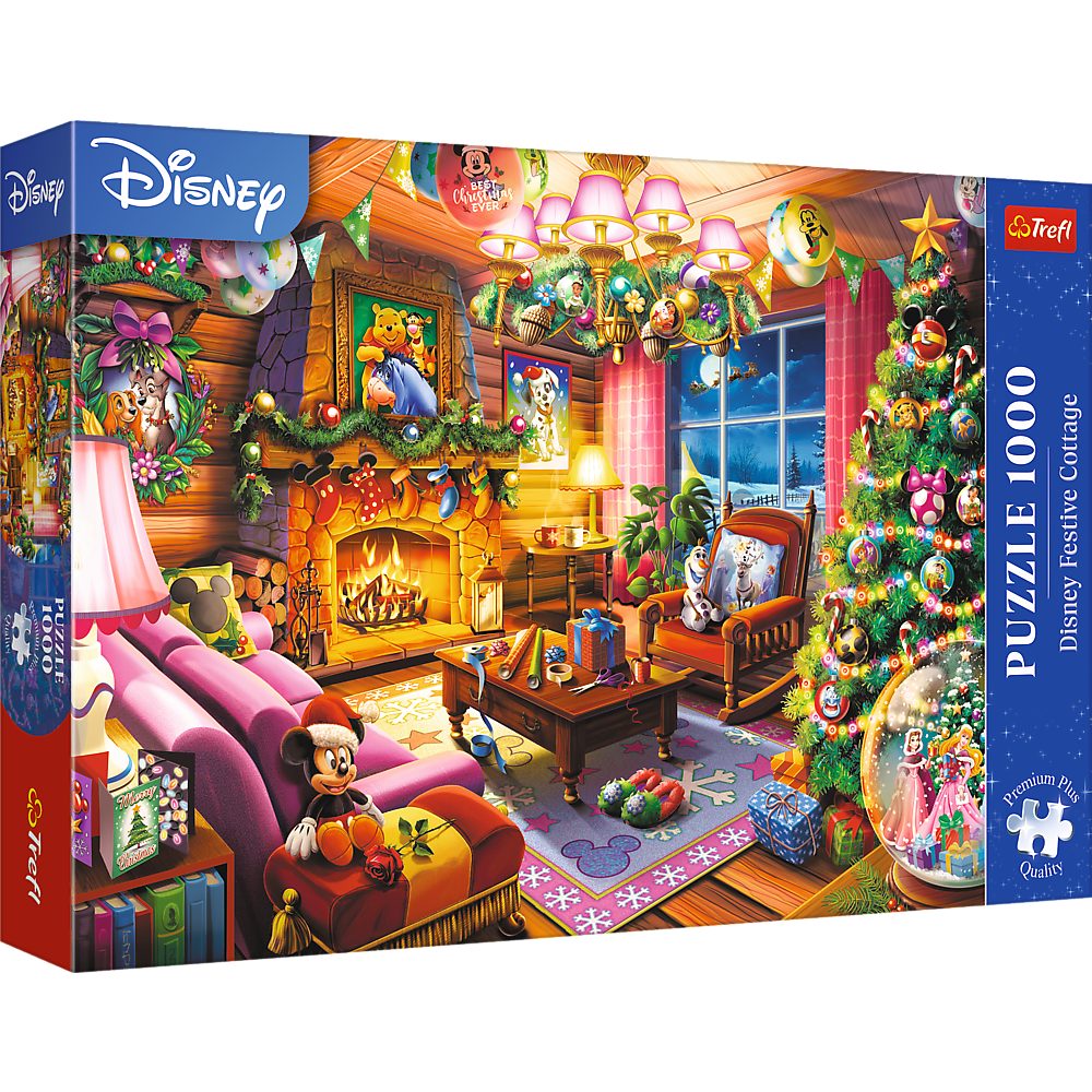 Trefl Puzzle Trefl, Disney Festliches Häuschen, 1000 Teile Premium Plus Puzzle, 1000 Puzzleteile, Mit Poster