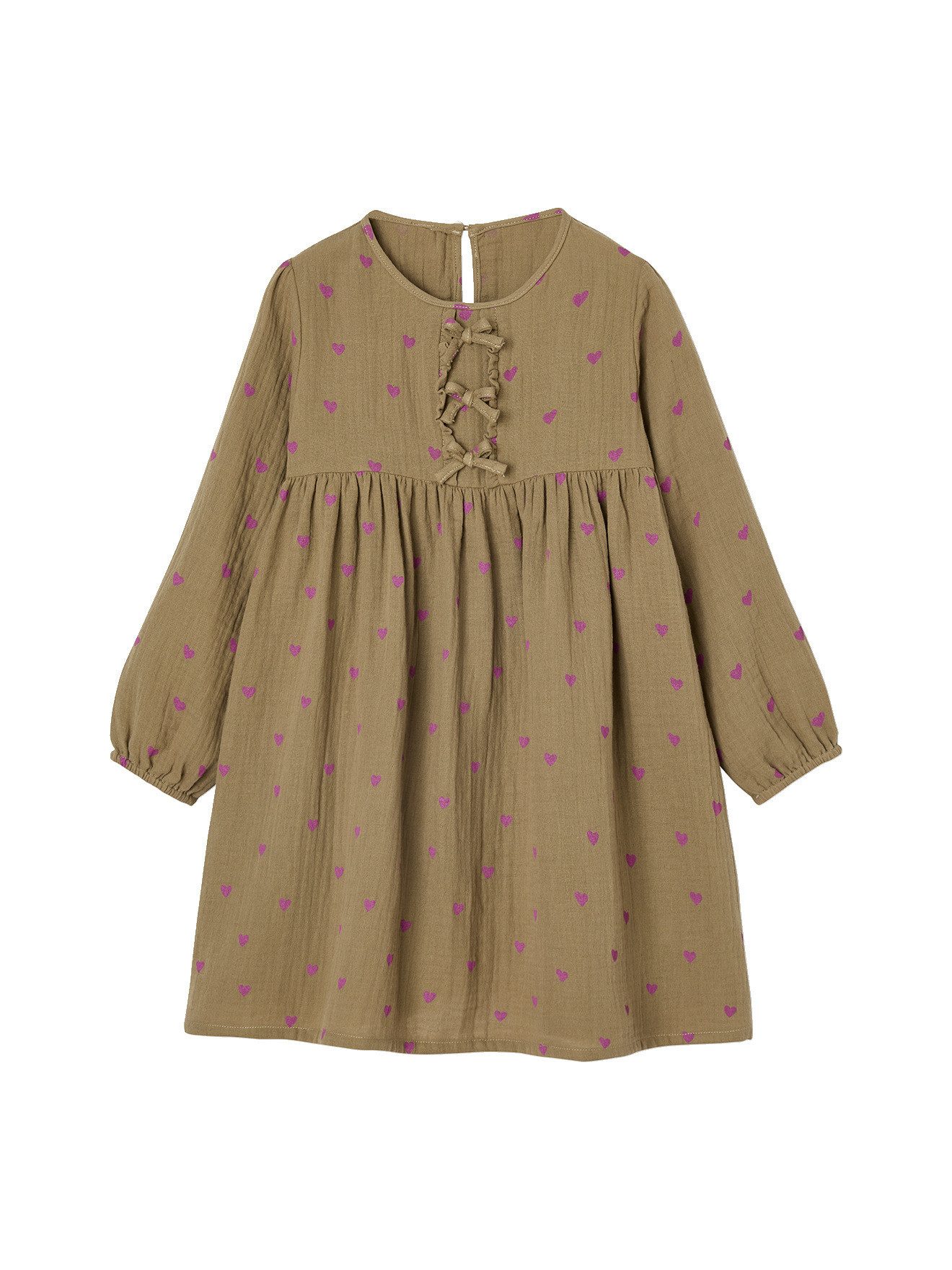 Minikleid Mädchen Musselin-Kleid mit Zierschleifen