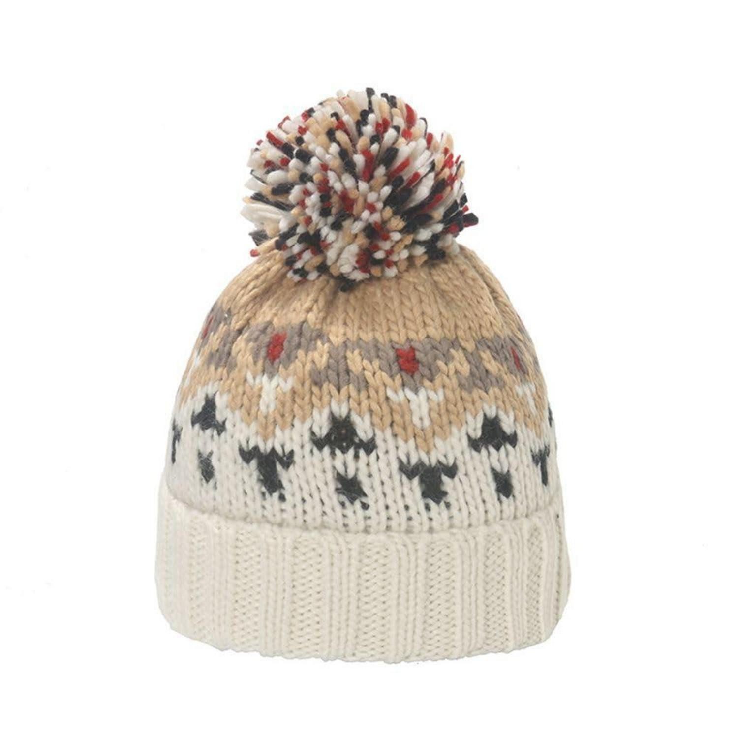 LuxusKollektion Bommelmütze Strickmütze Bommel gefüttert Fleece bunt (1-St)