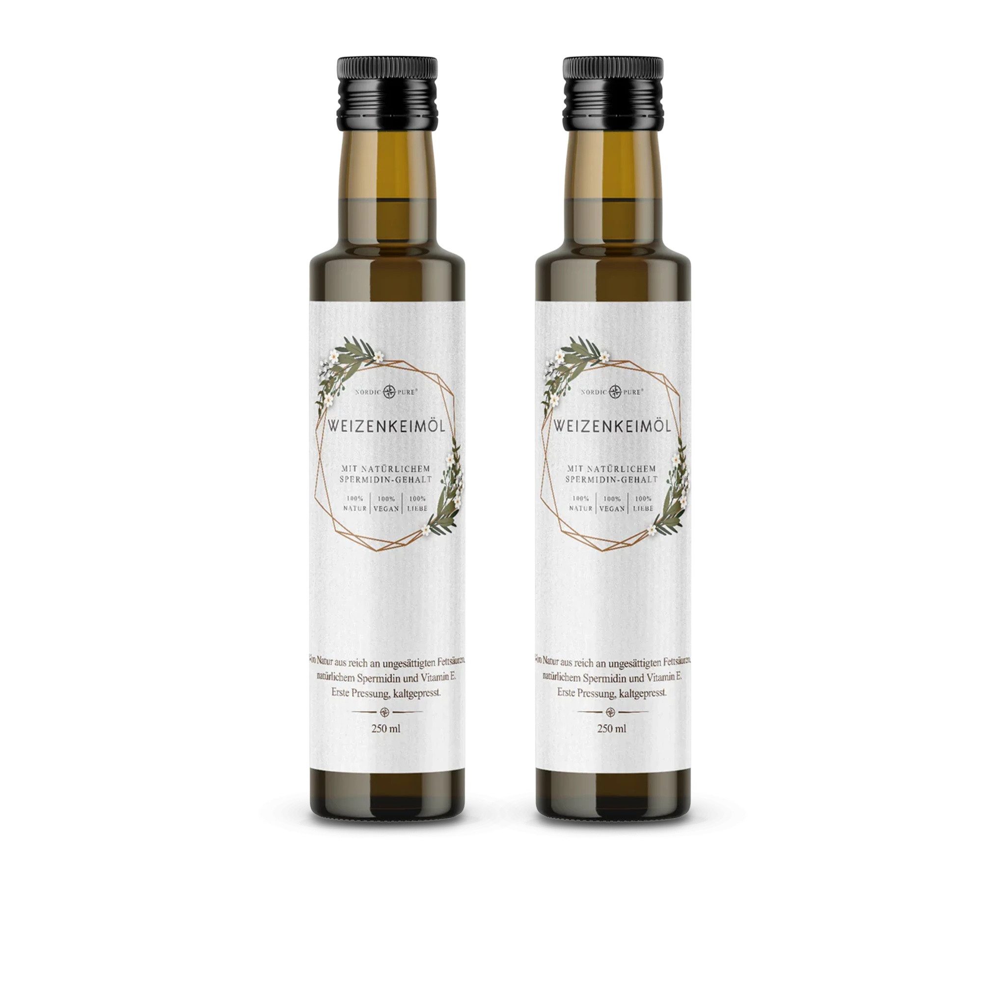 Nordic Pure® Nordic Pure Weizenkeimöl Kaltgepresst & mühlenfrisch Öl, Enthält von Natur aus Spermidin & Vitamin E à 500 ml