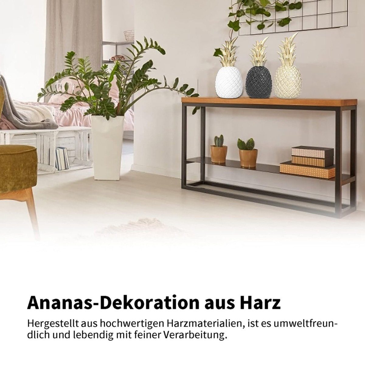 INS Tischdekoration, Schwarz götäzer Wohnzimmer-TV-Schrank, Ananas-Ornamente, kreative Wohnaccessoires Click-Ornamente große