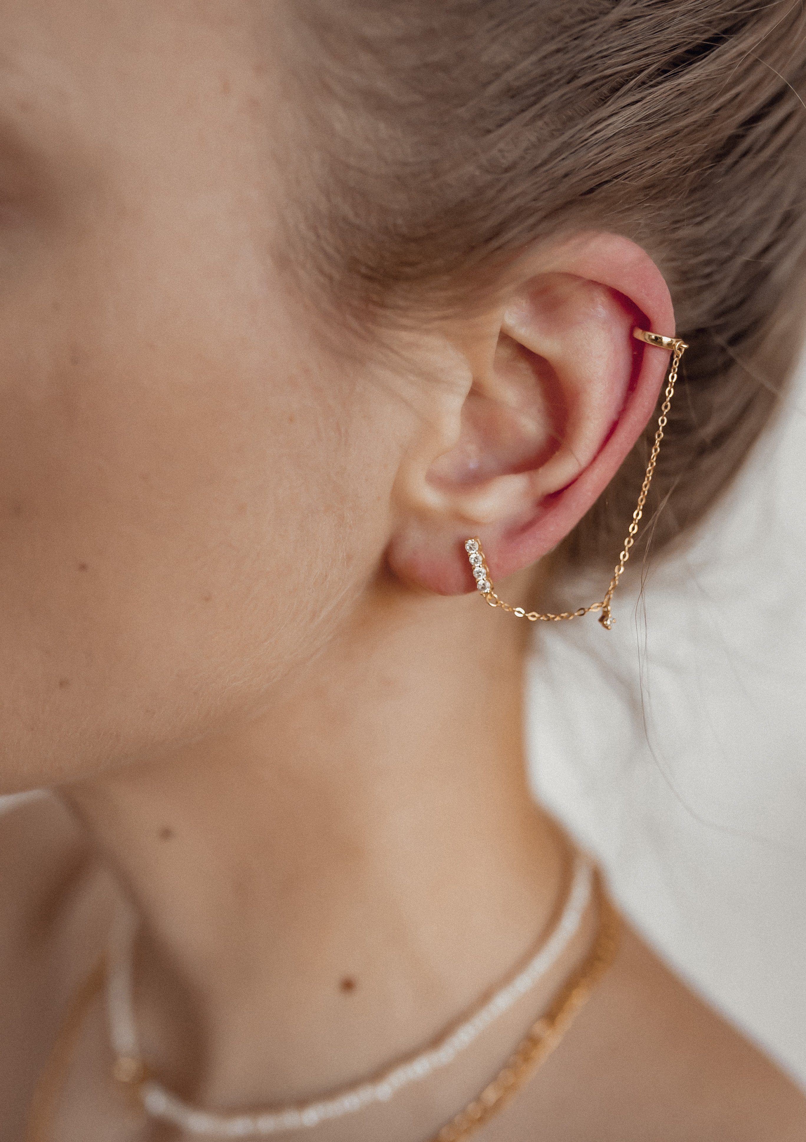 Hey Happiness Single-Ohrstecker mit Ohrklemme hängend, Ear Cuff Damen Silbe günstig online kaufen