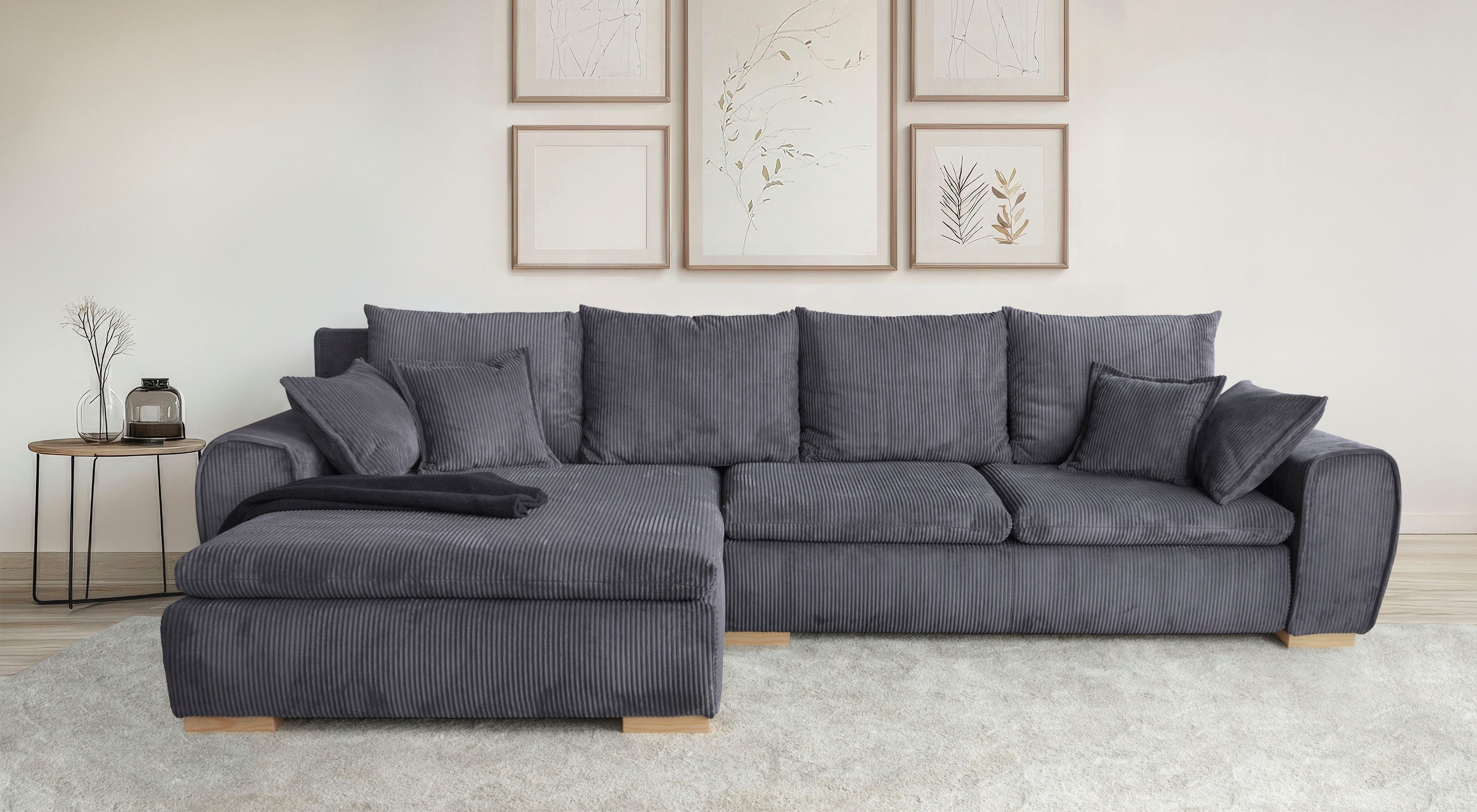 Home affaire Ecksofa Katja L-Form, B: 325 cm - OTTO. Verlässliche Qualität., Schlaffunktion, Bettkasten & 4 Zierkissen