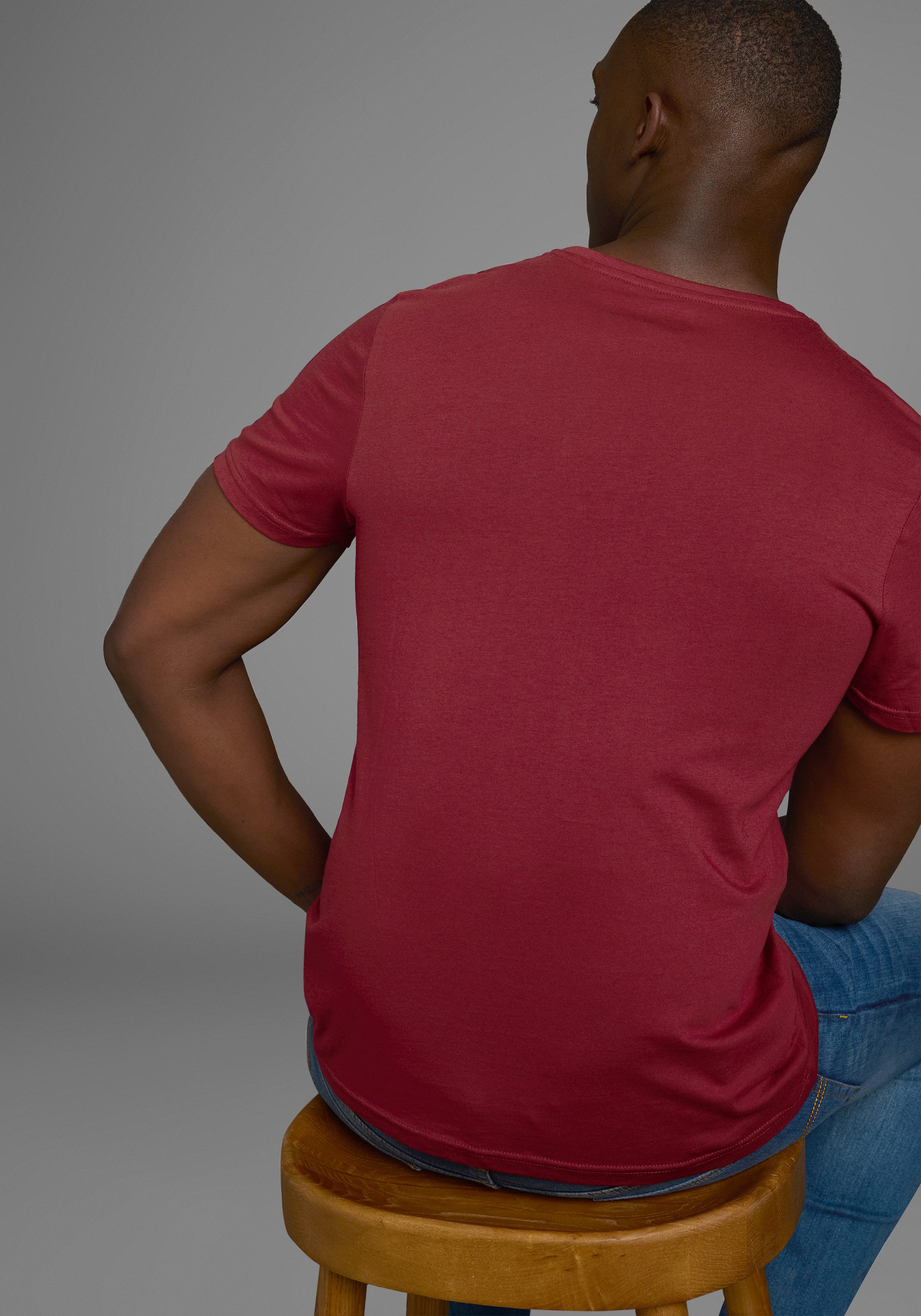 AJC T-Shirt Kurzarm, schmale Passform, im Vintage-Design günstig online kaufen