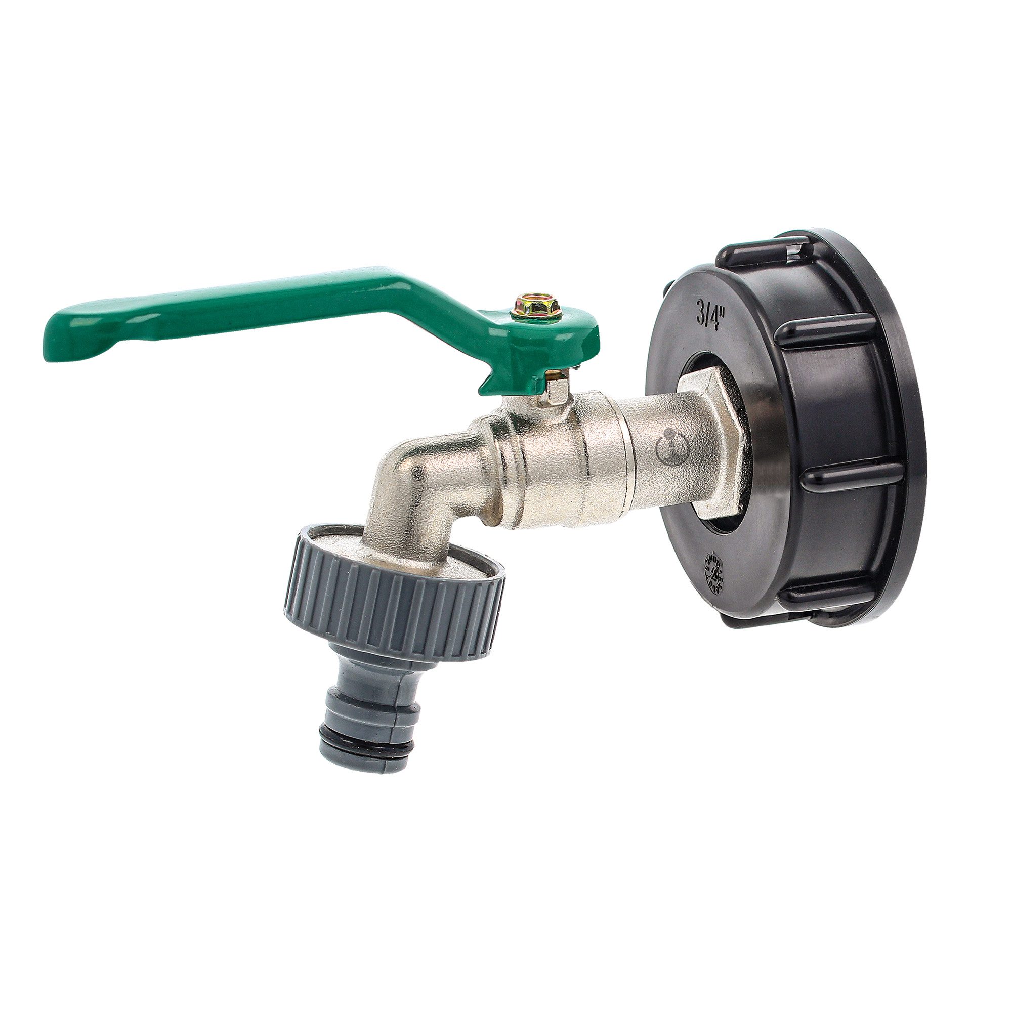 Regenwassertank Kugelauslaufventil mit Steckkupplung/Schnellkupplung und IBC Adapter